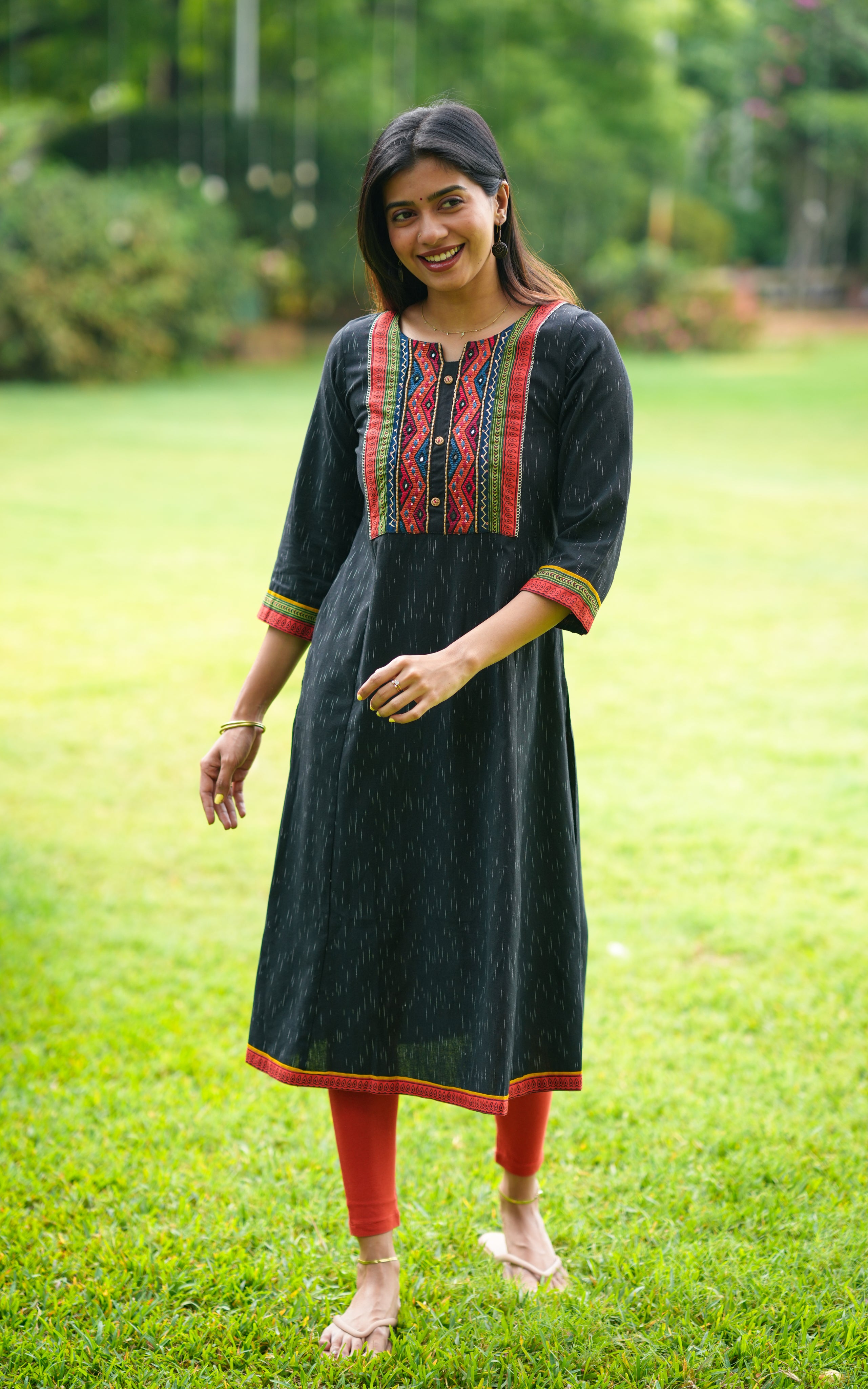 Simple Aline ikkat kurti for wome