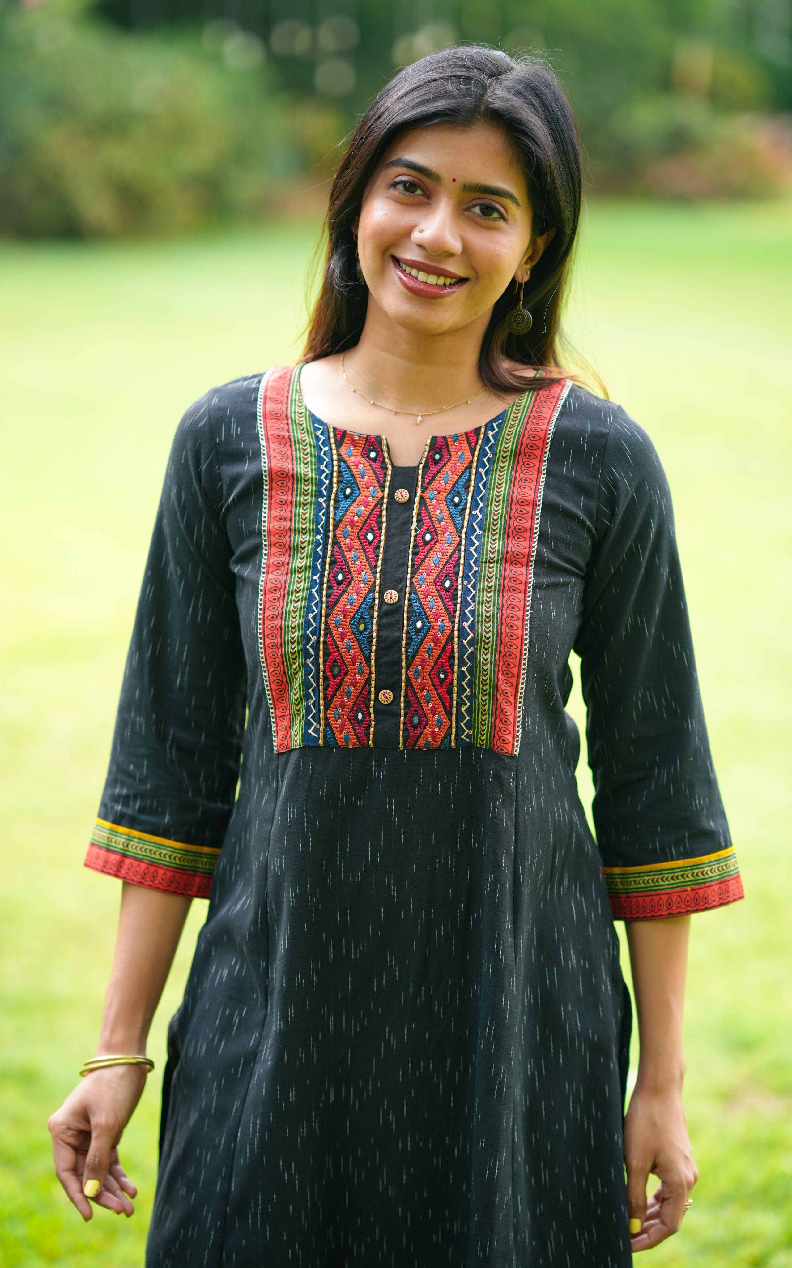Cotton everyday wear ikkat kurti for women