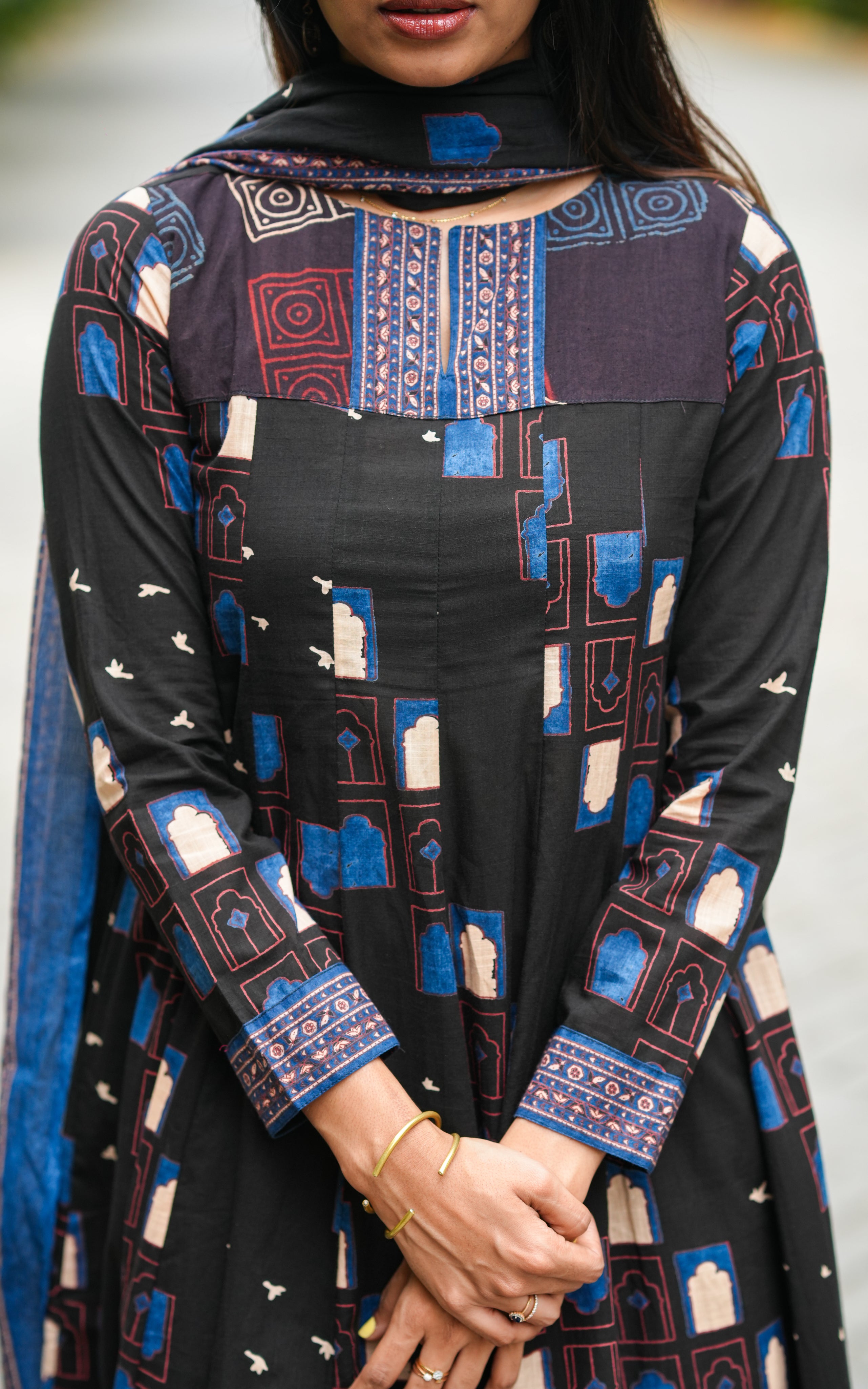 Cotton flared kurti with palazzo for women