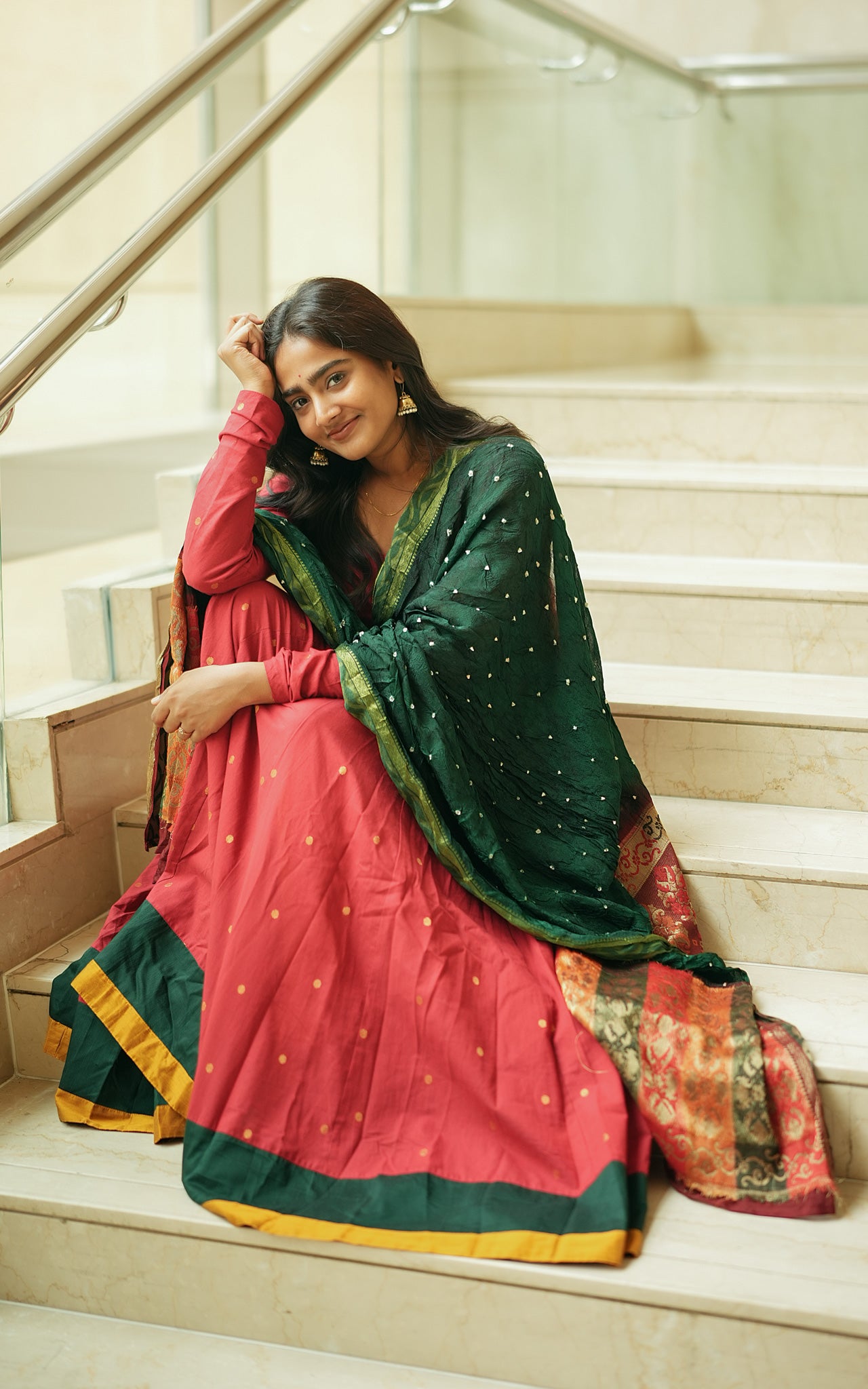 Kural Red (Kurti+Dupatta)