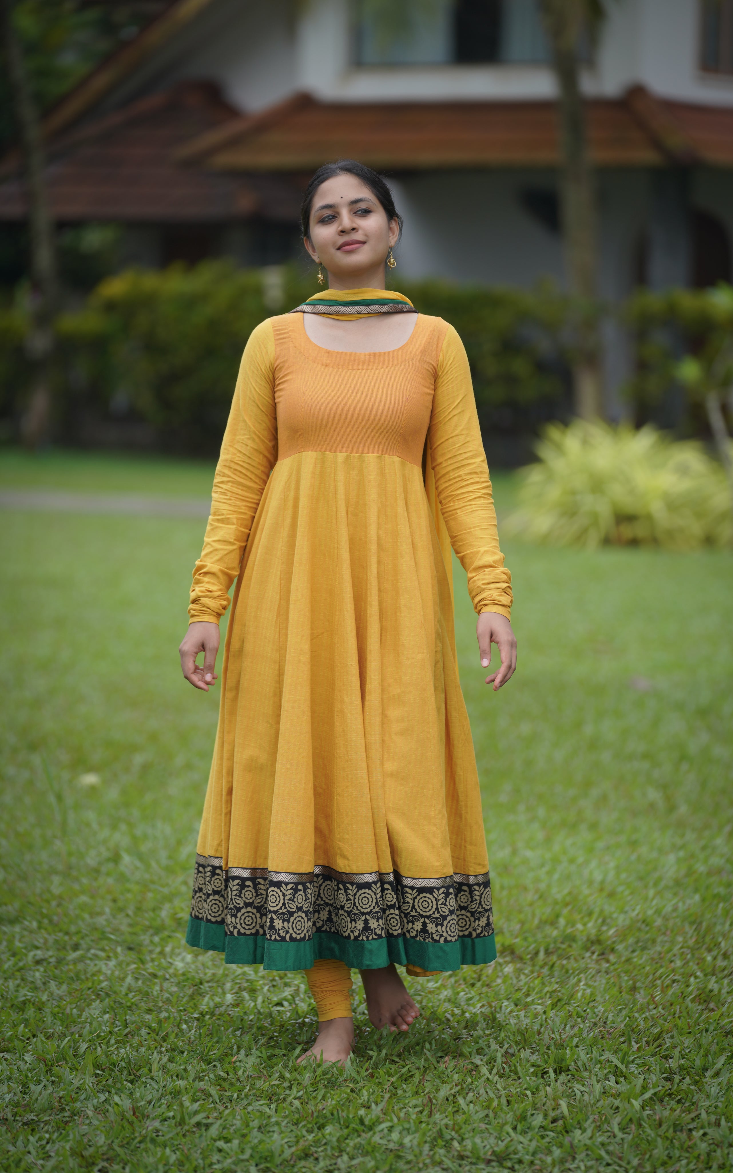Raavanan costume yellow Anarkali gown 