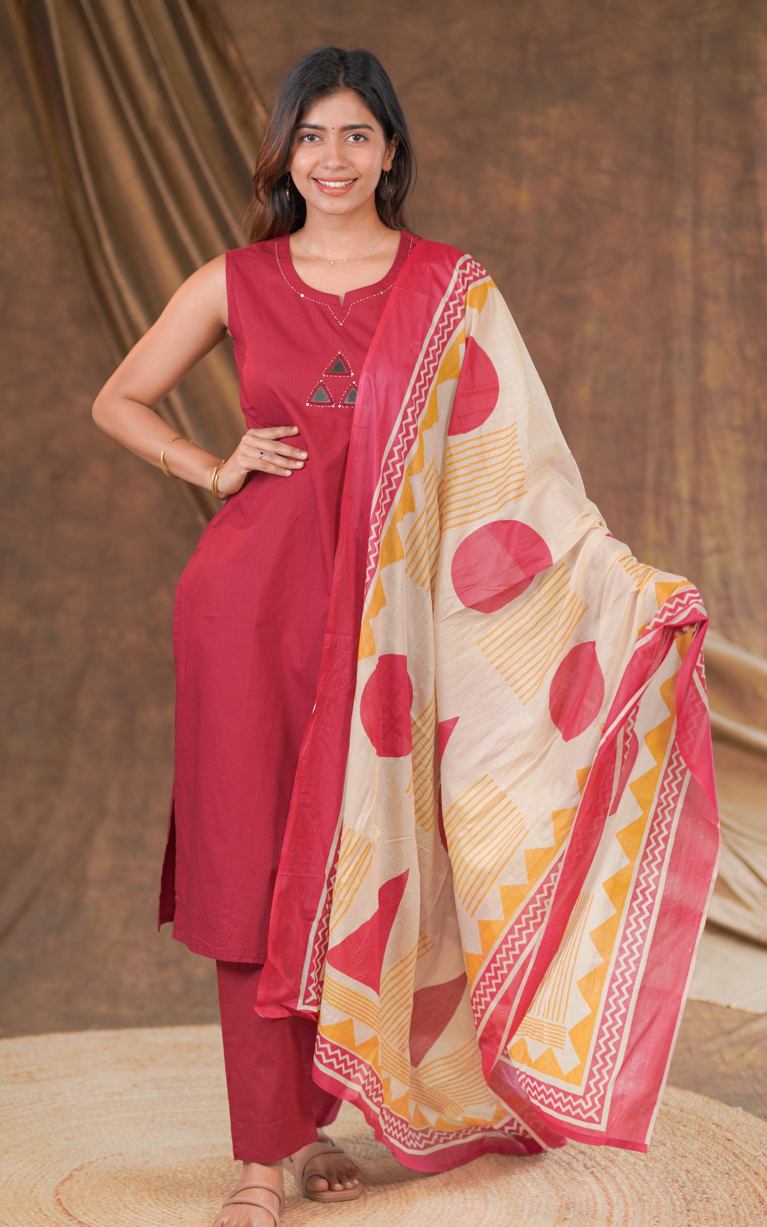 sleeveles straight cut  kurti
