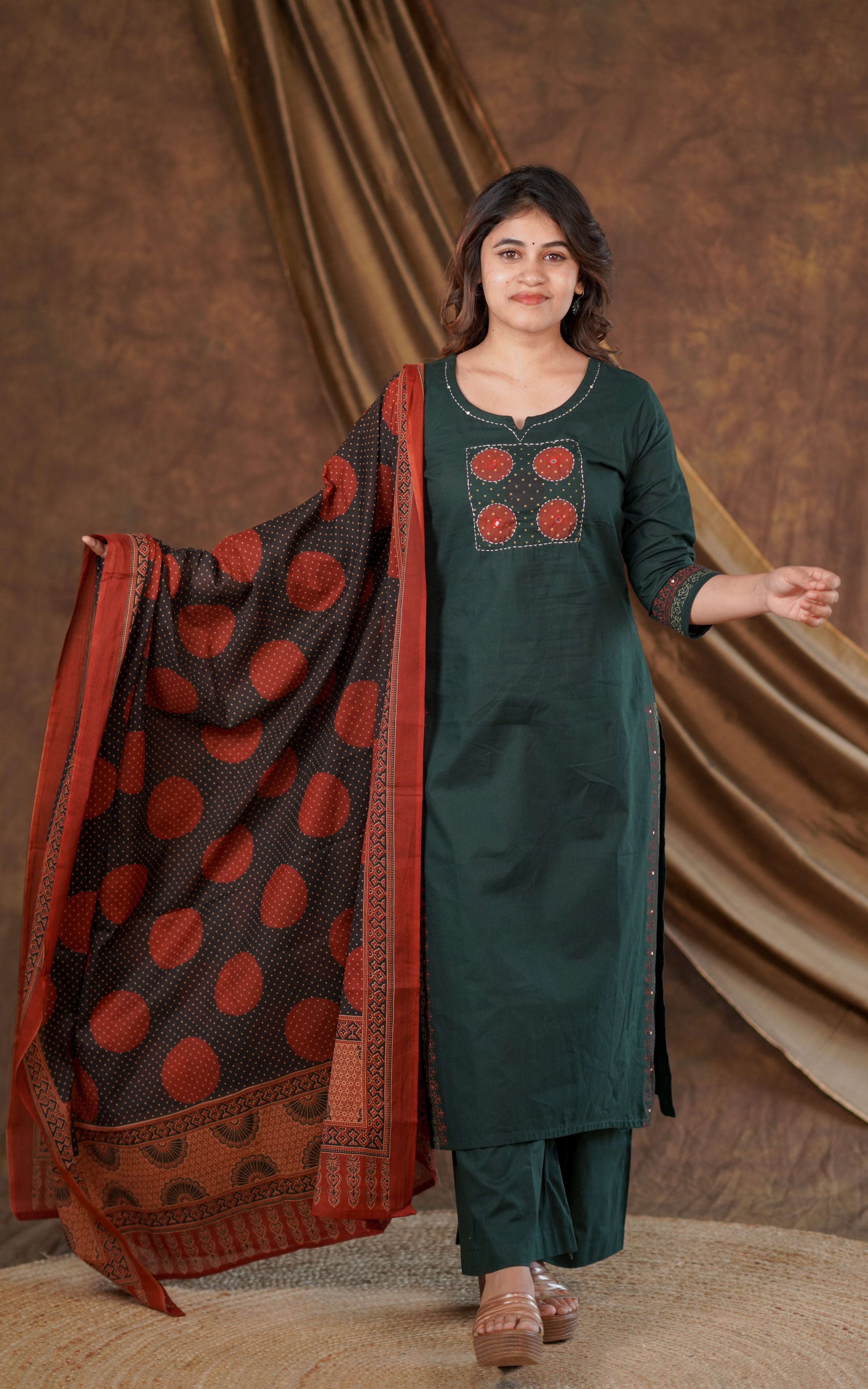 Straight cut kurti with palazzo set