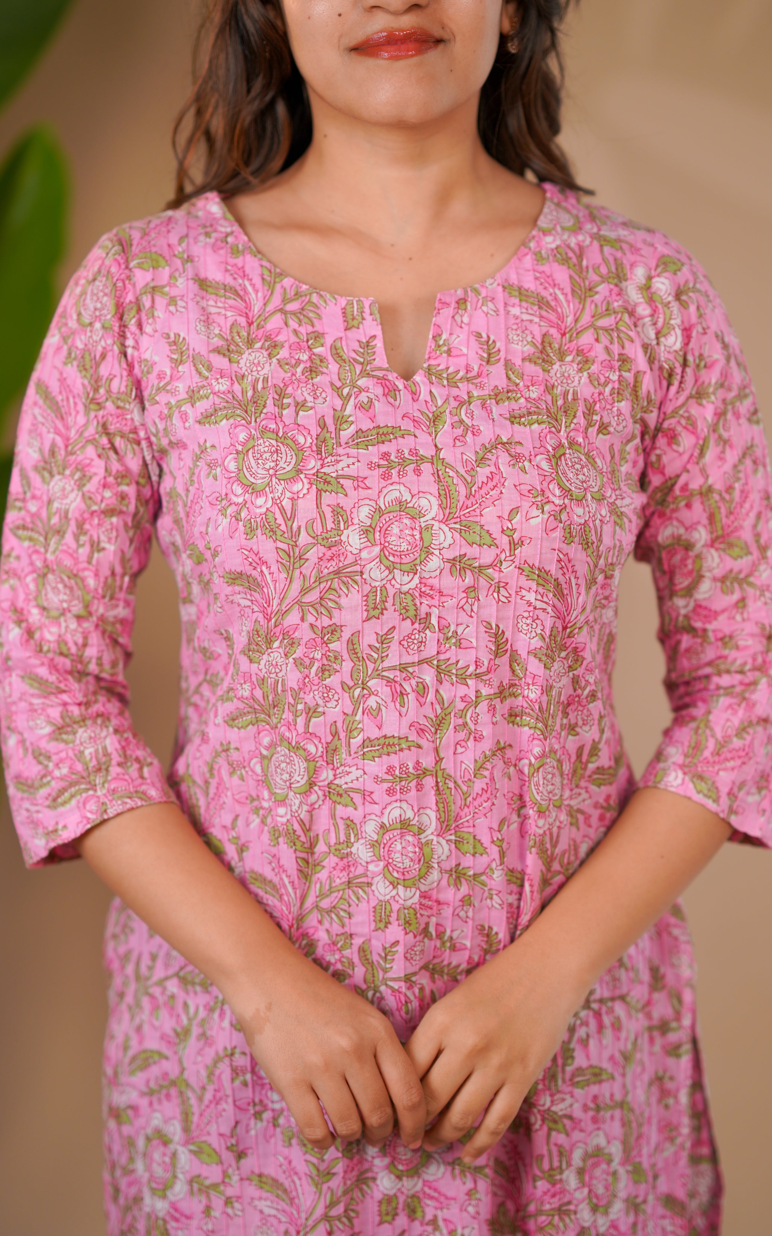 floral print straight cut kurti 
