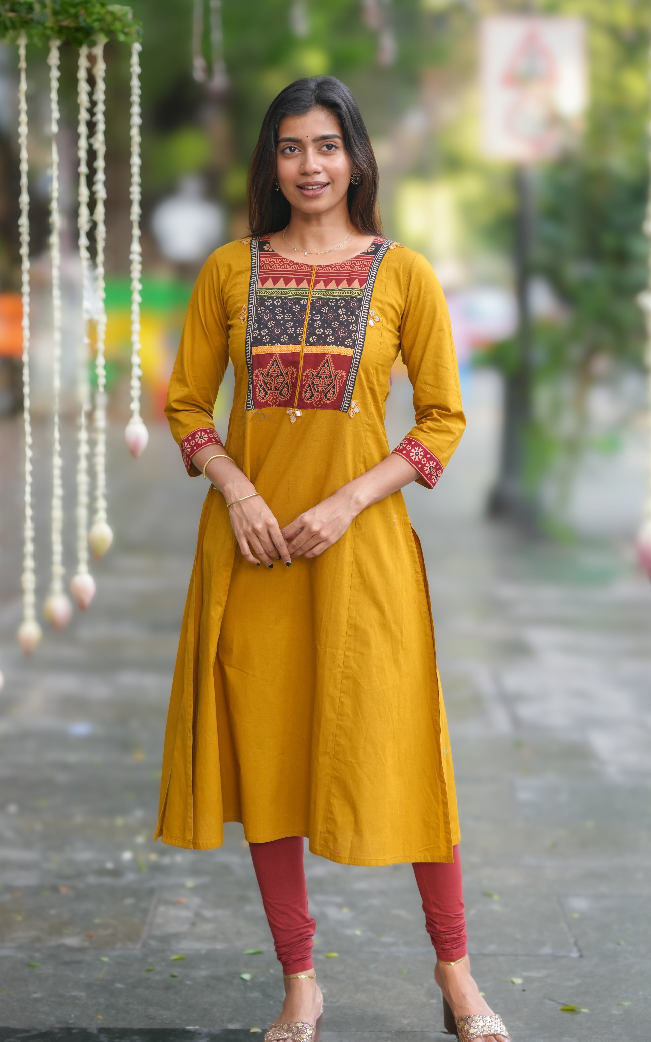 Ethnic Aline kurti with minimal design for women