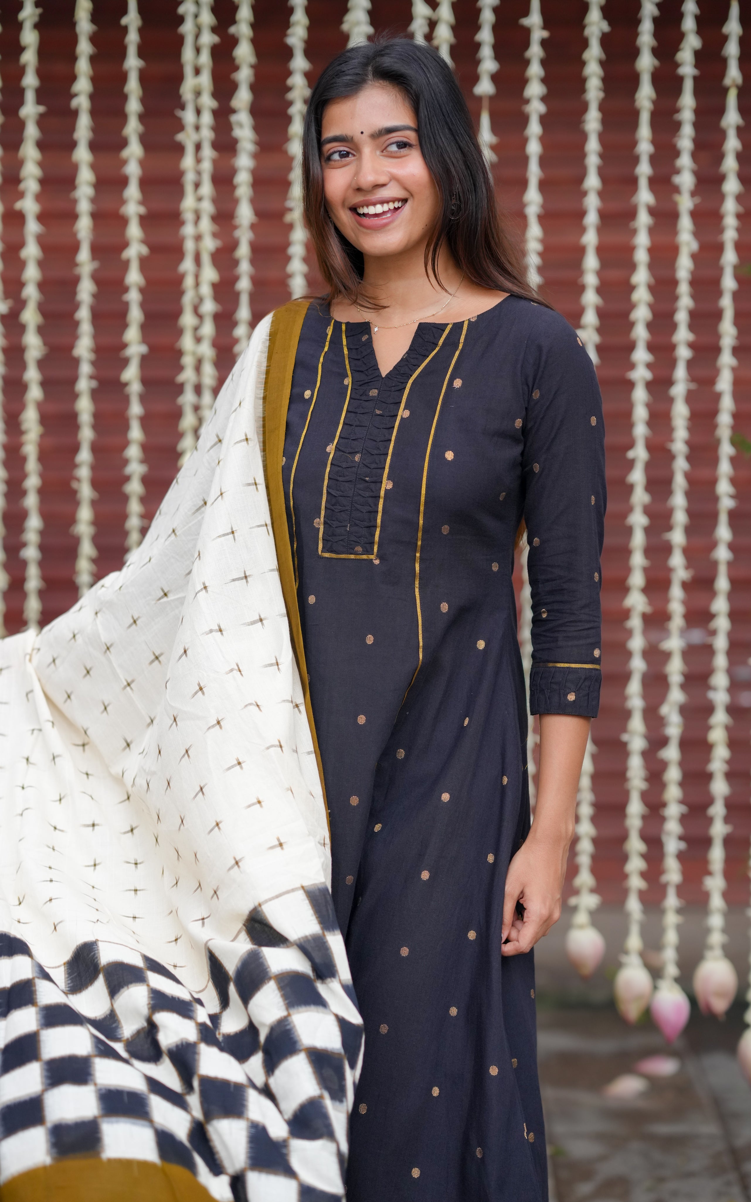 Anarkali kurti with 3/4 sleeves
