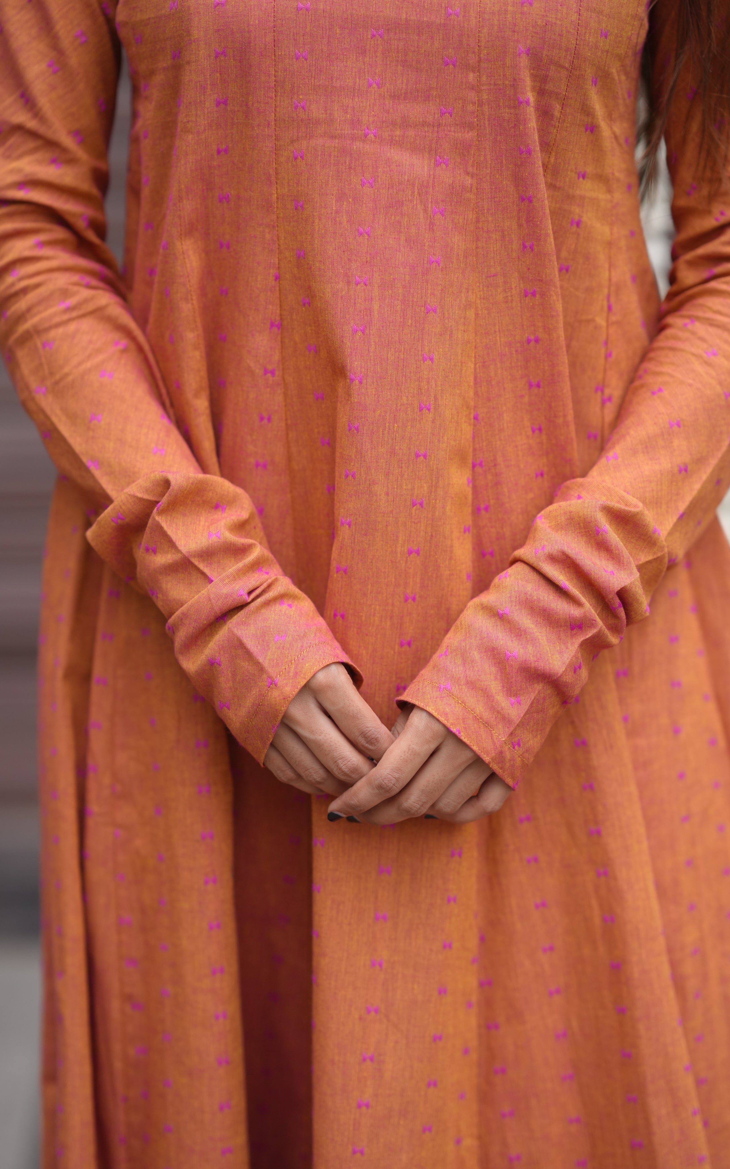 Gathered sleeve Anarkali kurti

