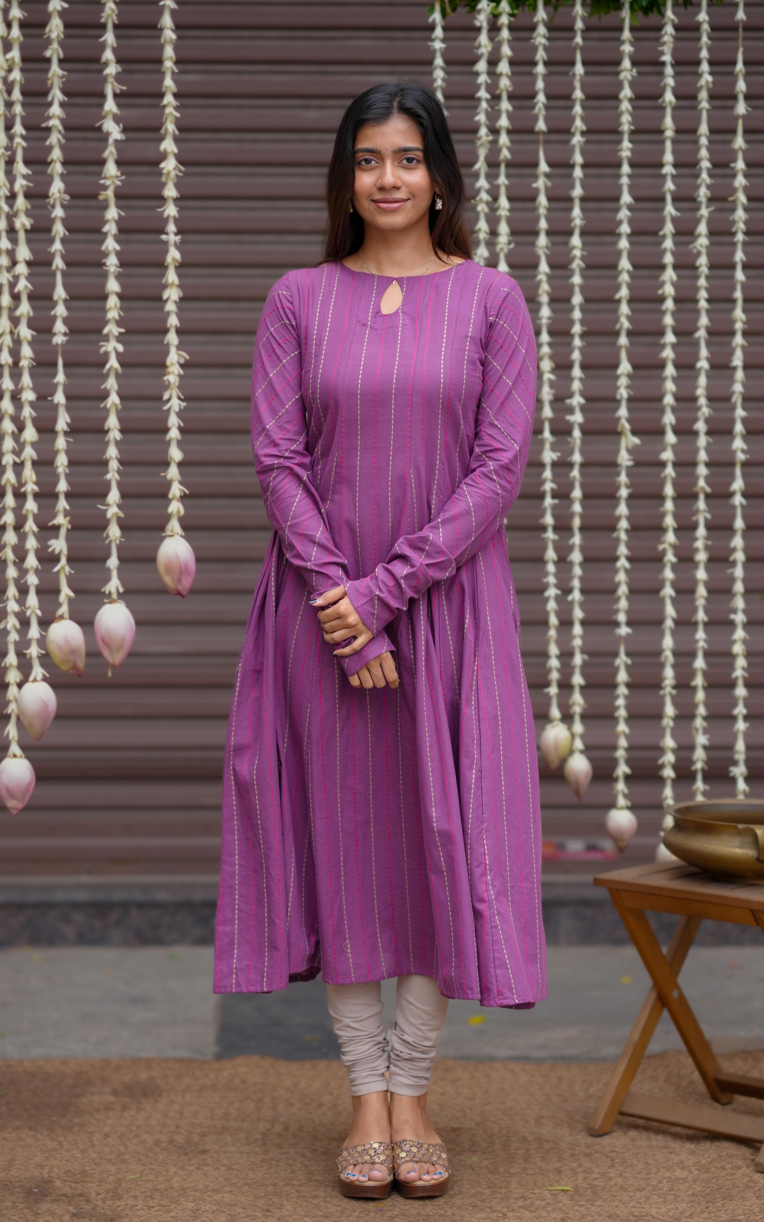 Gathered sleeve Anarkali kurti