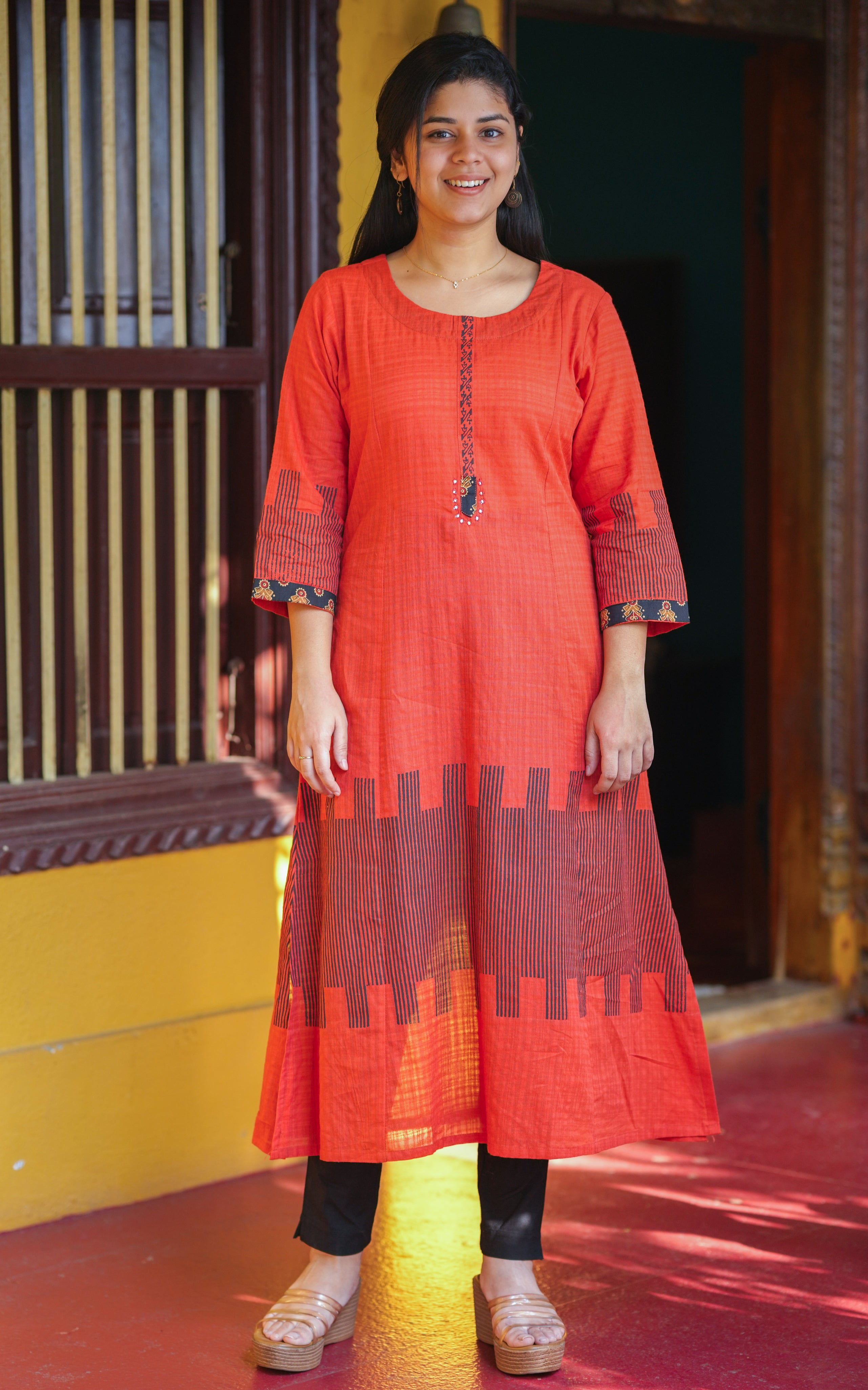 Printed Aline Kurti with Side