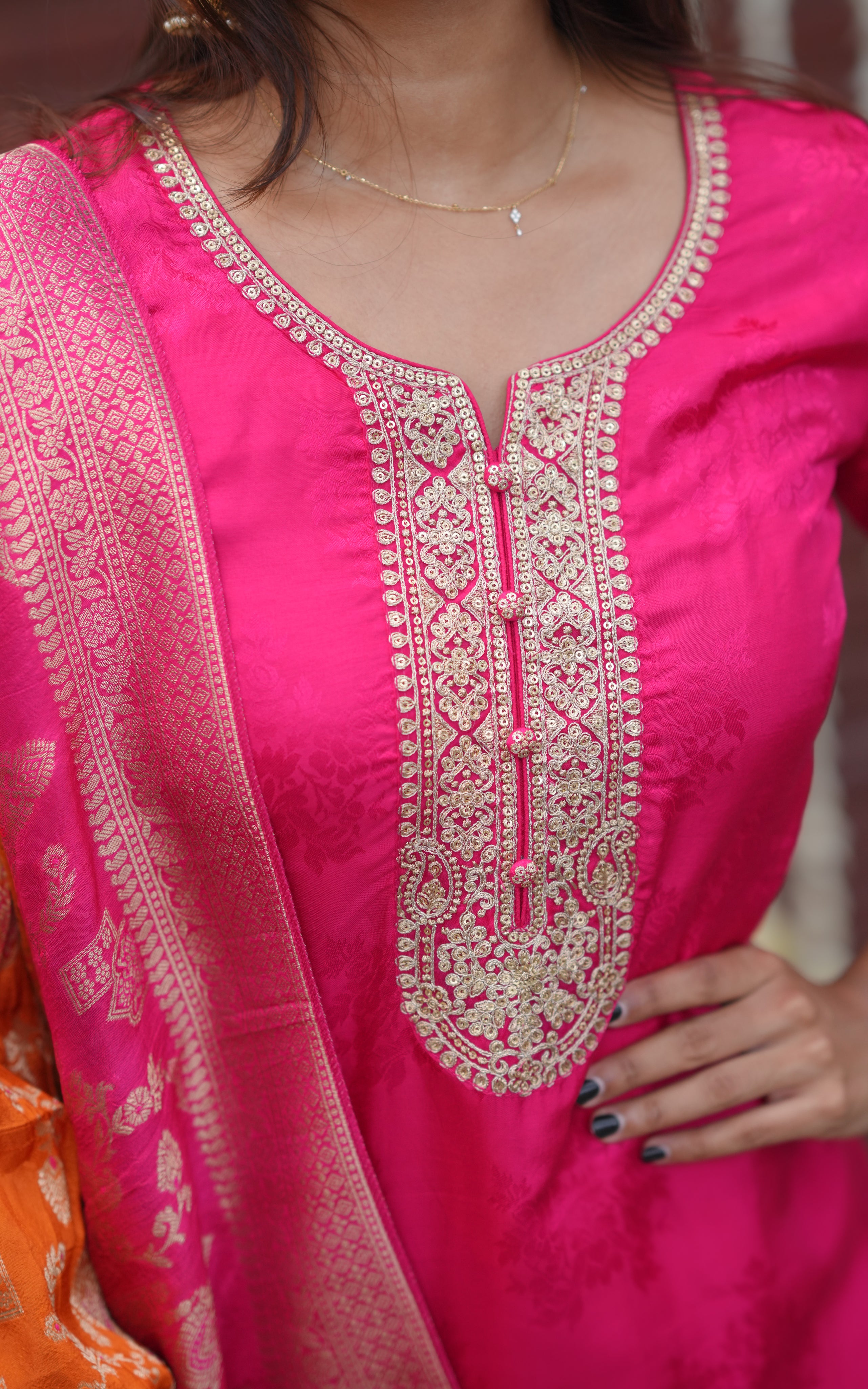 Straight kurti with dupatta and pants
