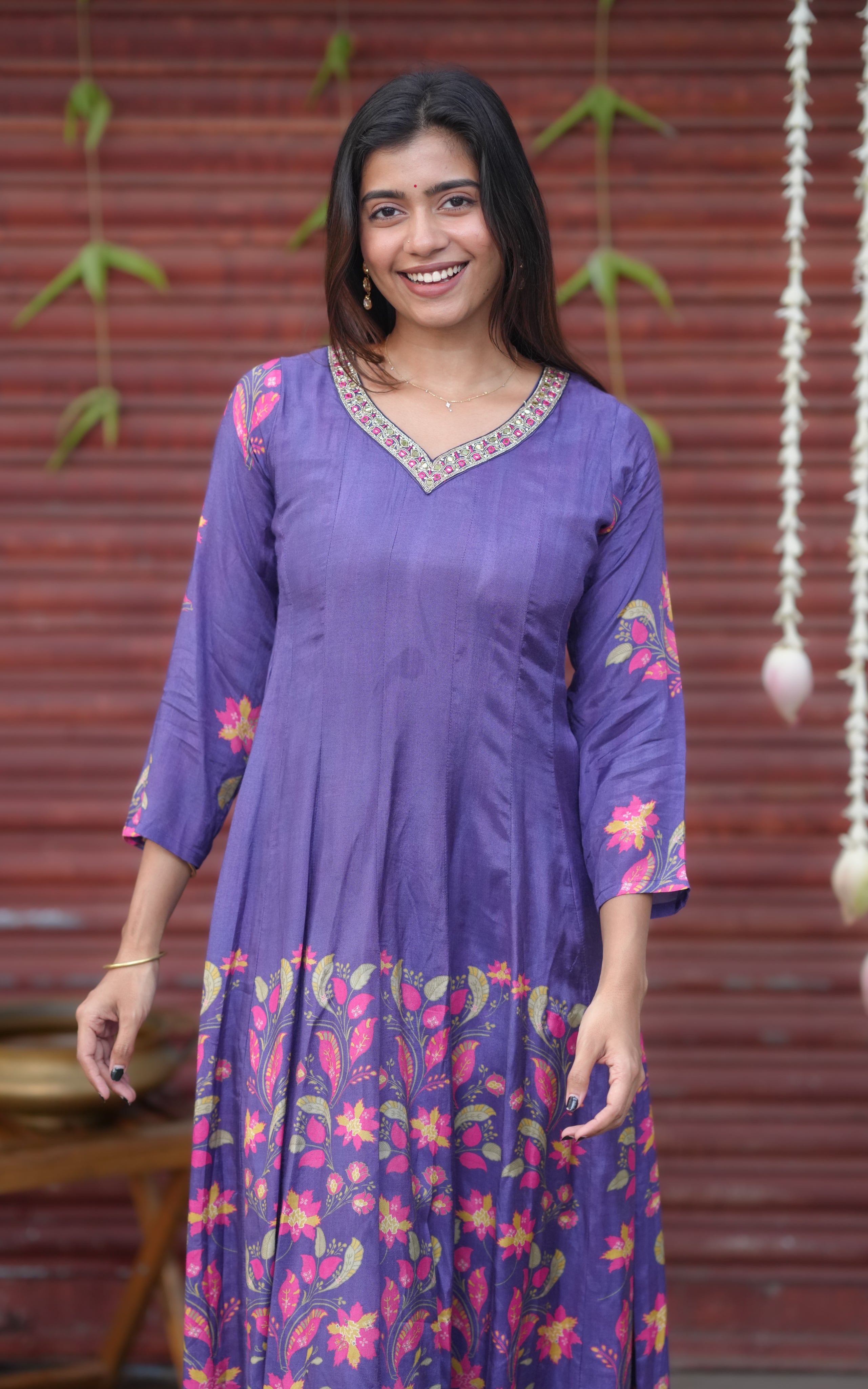 3/4th-sleeve Anarkali kurti
