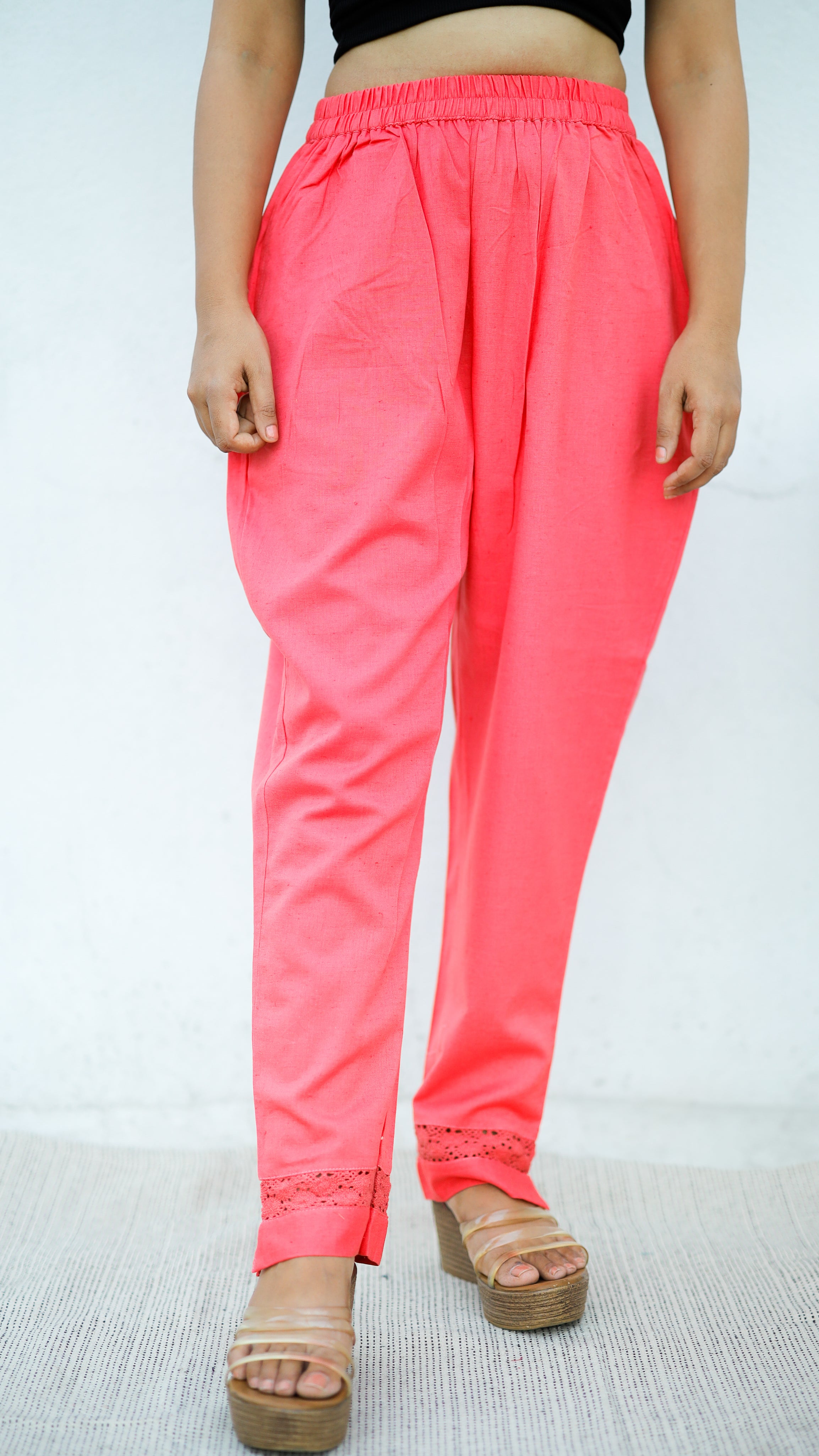 Instore – Dark Peach Straight Fit Pant for Women – Pure Cotton Flex – Mix N Match – Ethnic Wear