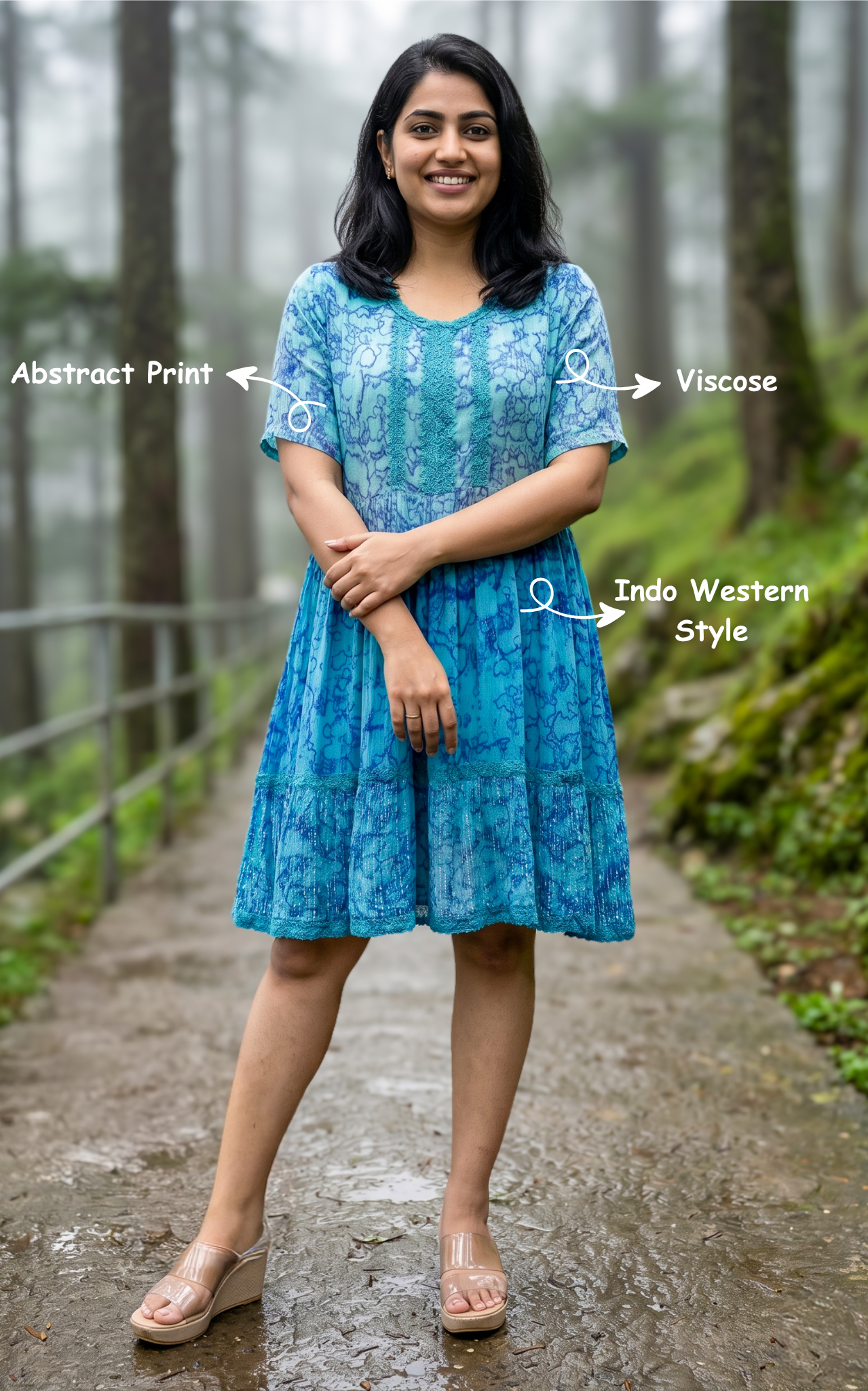 Rama blue lightweight viscose maxi for women