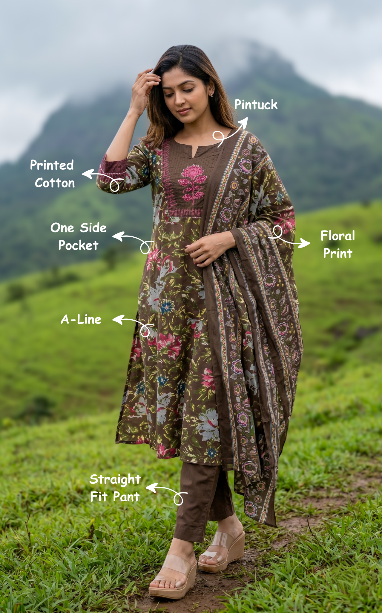 Sharla C (Kurti+Pant+Dupatta)