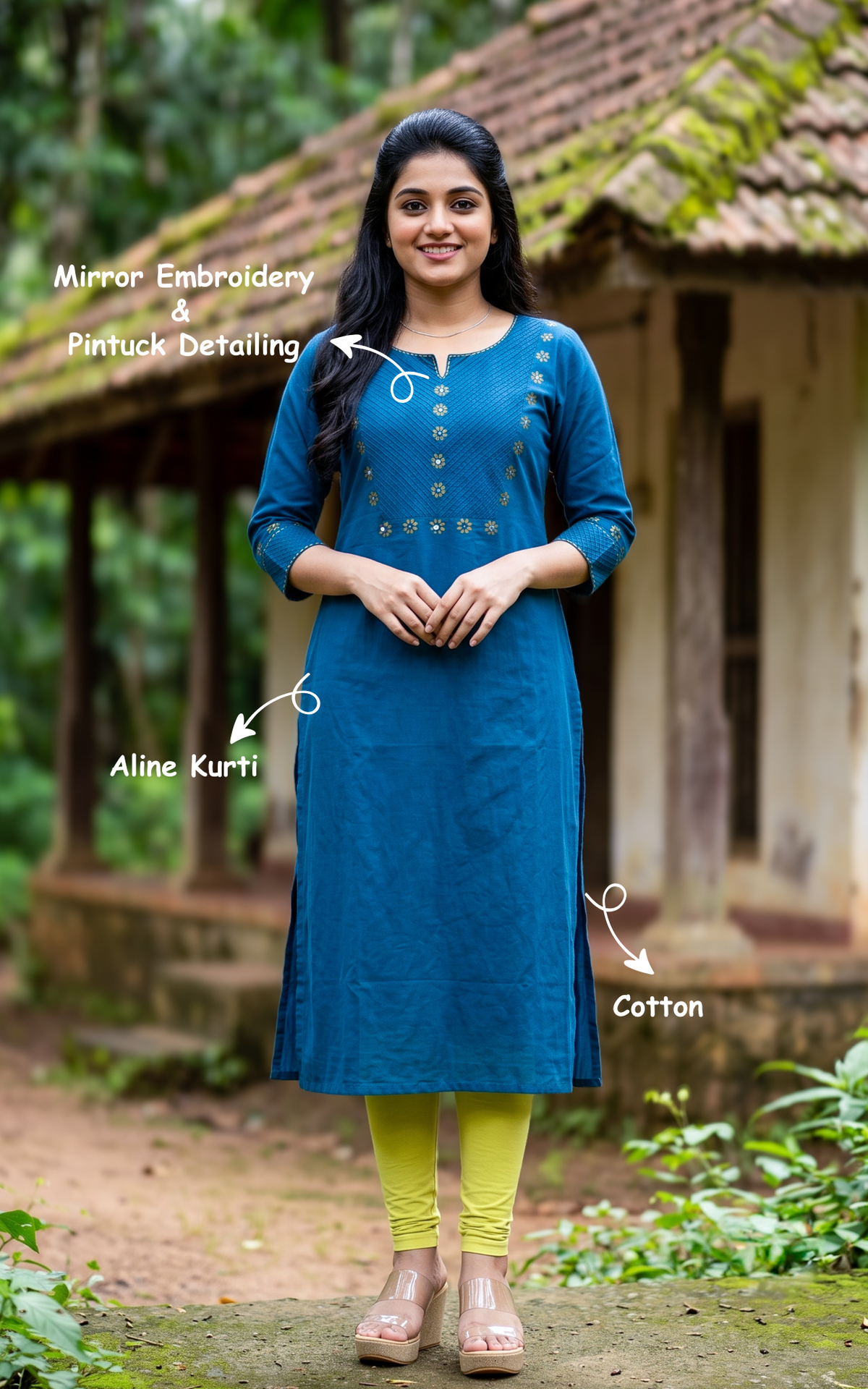 Masani Teal (Only Kurti)