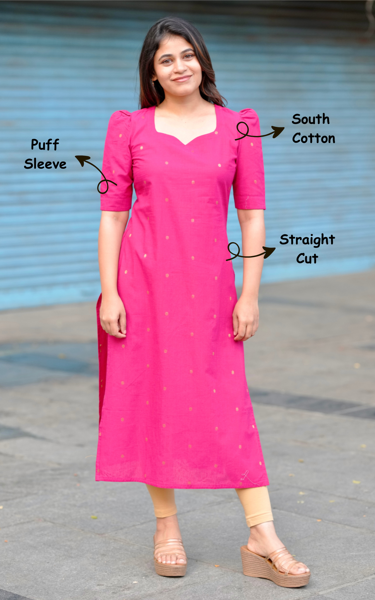Traditional Cotton Kurti with Zari Detailing for Women
Elegant Cotton Kurti for Women