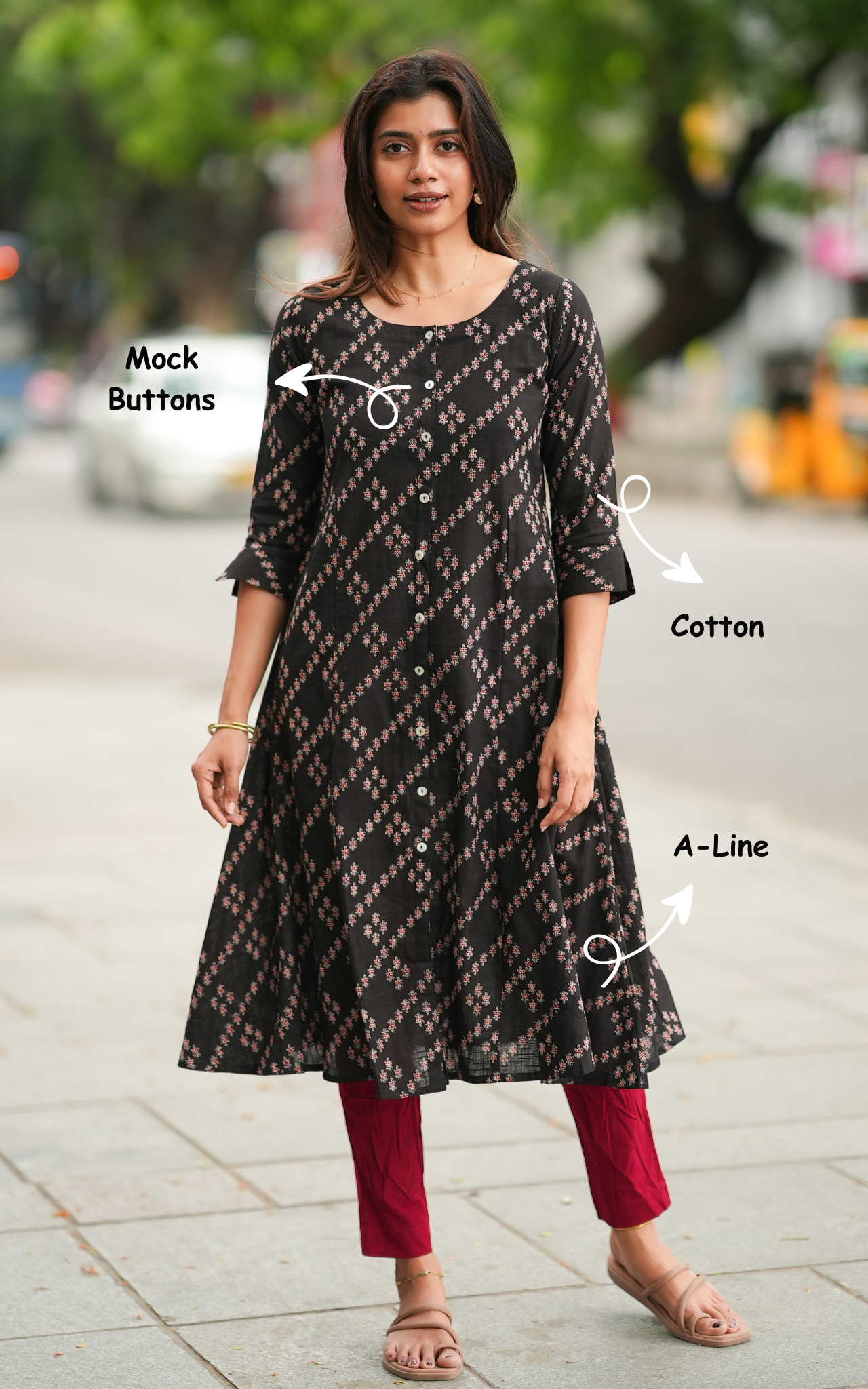 Elegant Aline cotton kurti for women