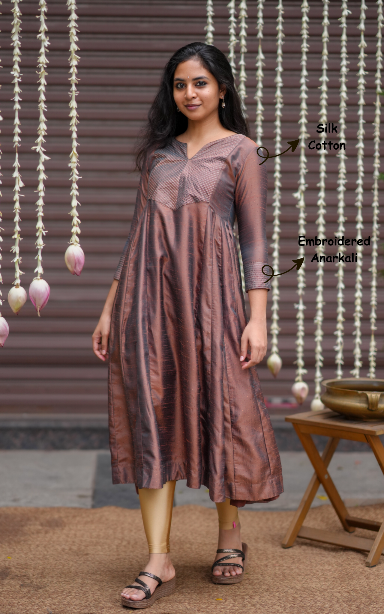 Brown Anarkali kurti
