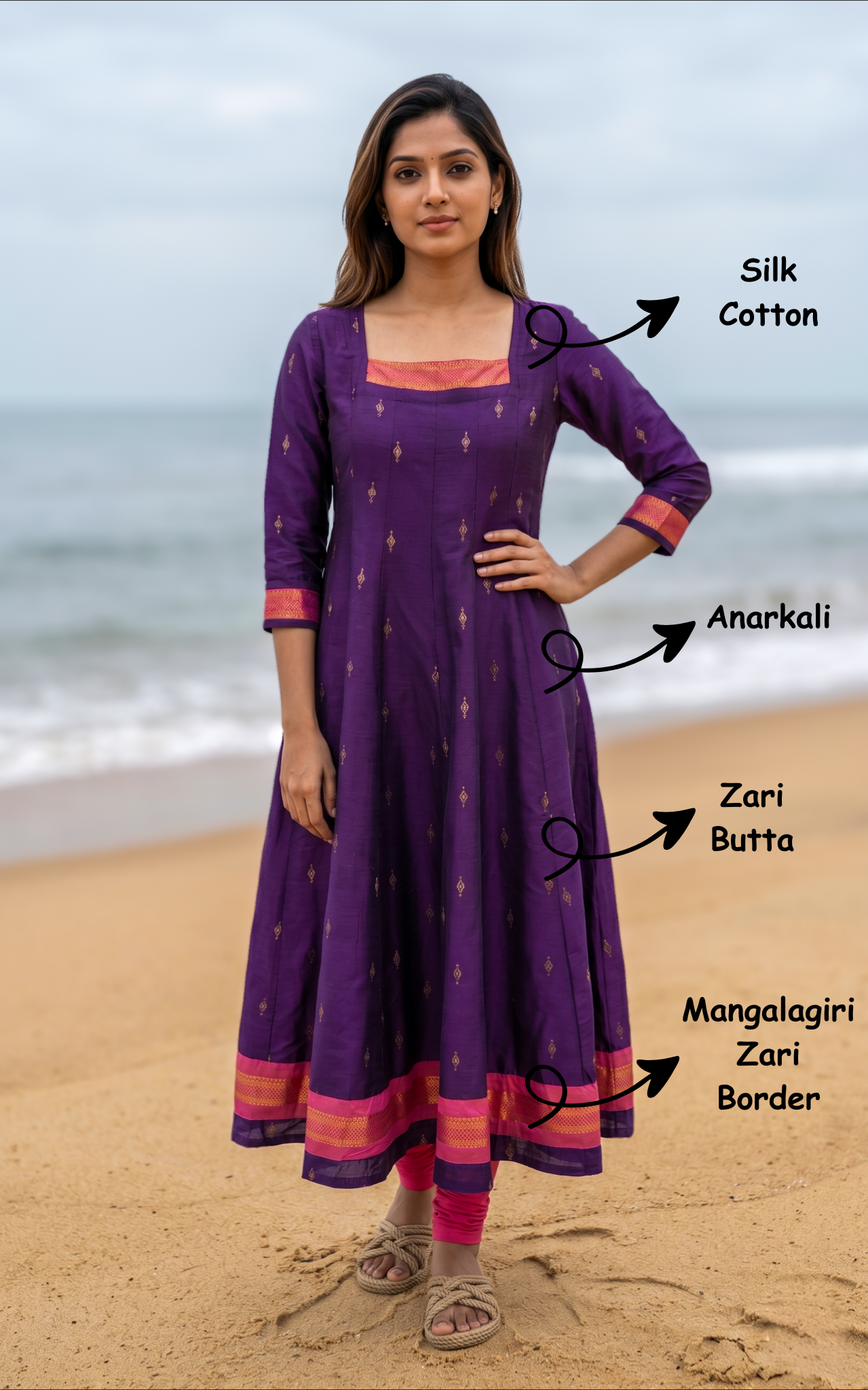 traditional flared kurti for girls