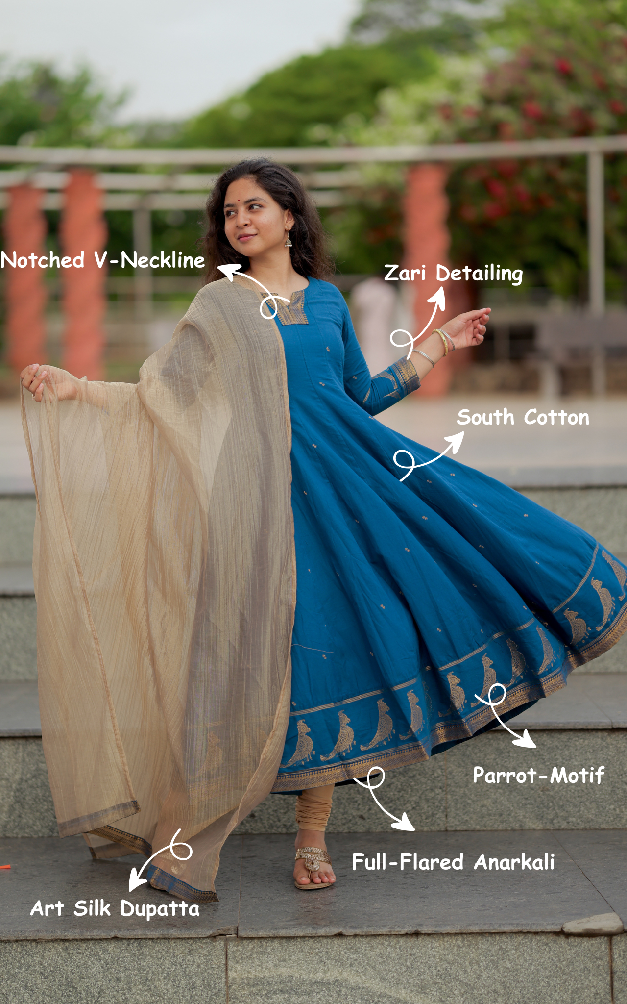 Paingili Blue (Kurti+Dupatta) Delivery Time 10 Working days