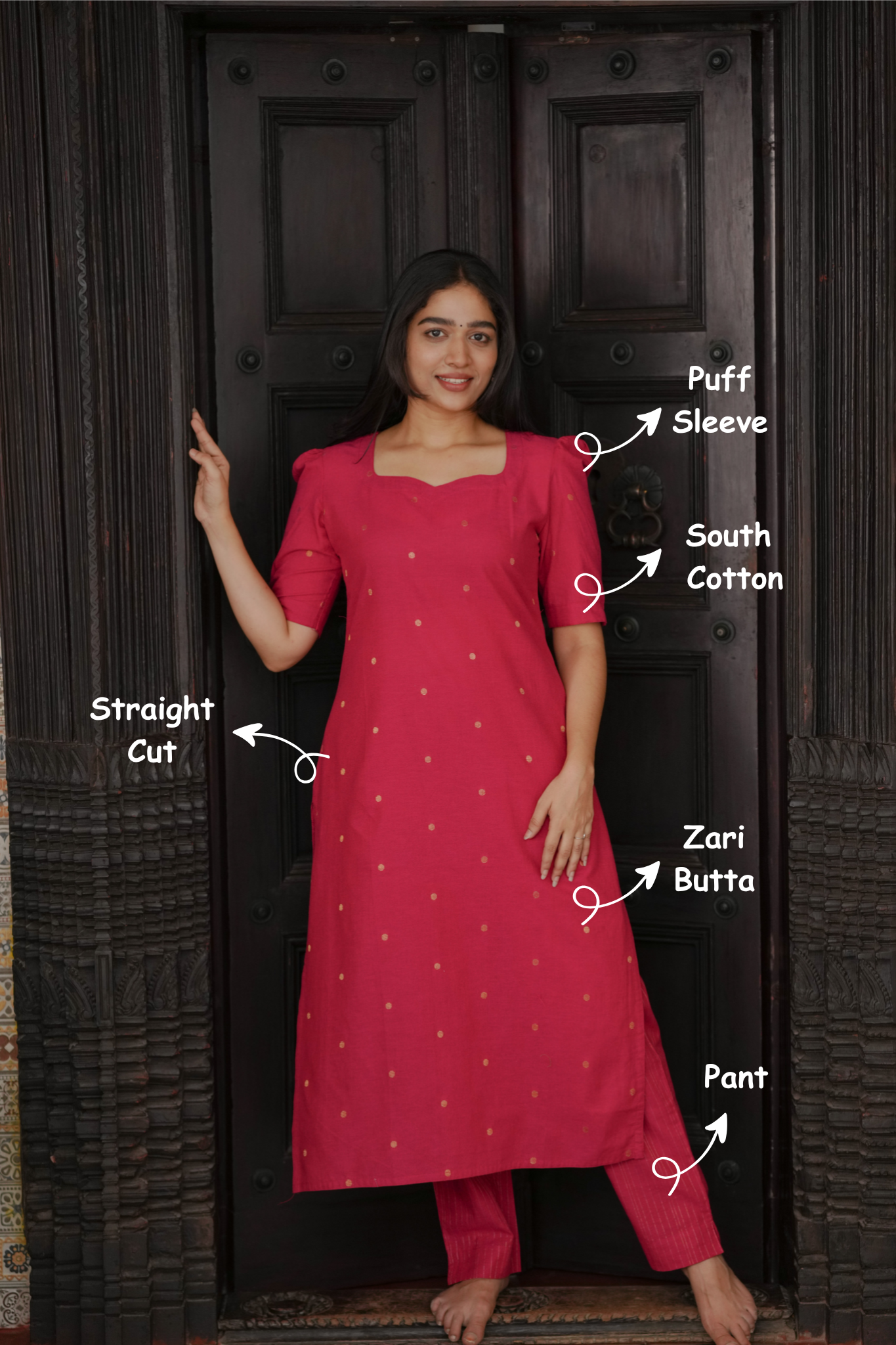 Comfortable and trendy south cotton kurti set for women