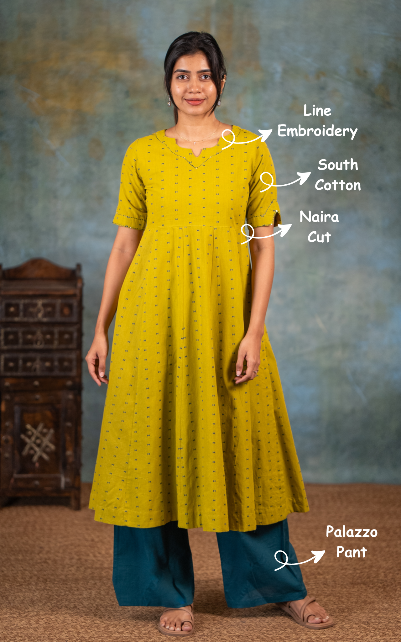 Comfortable and trendy south cotton kurti set for women