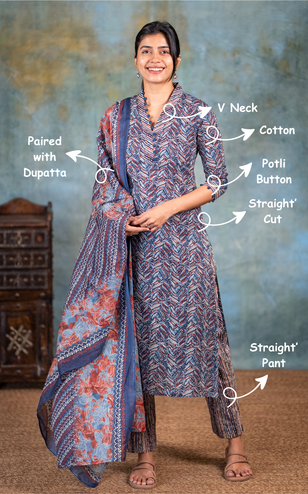 Comfortable And Trendy Cotton Kurti Set For Women