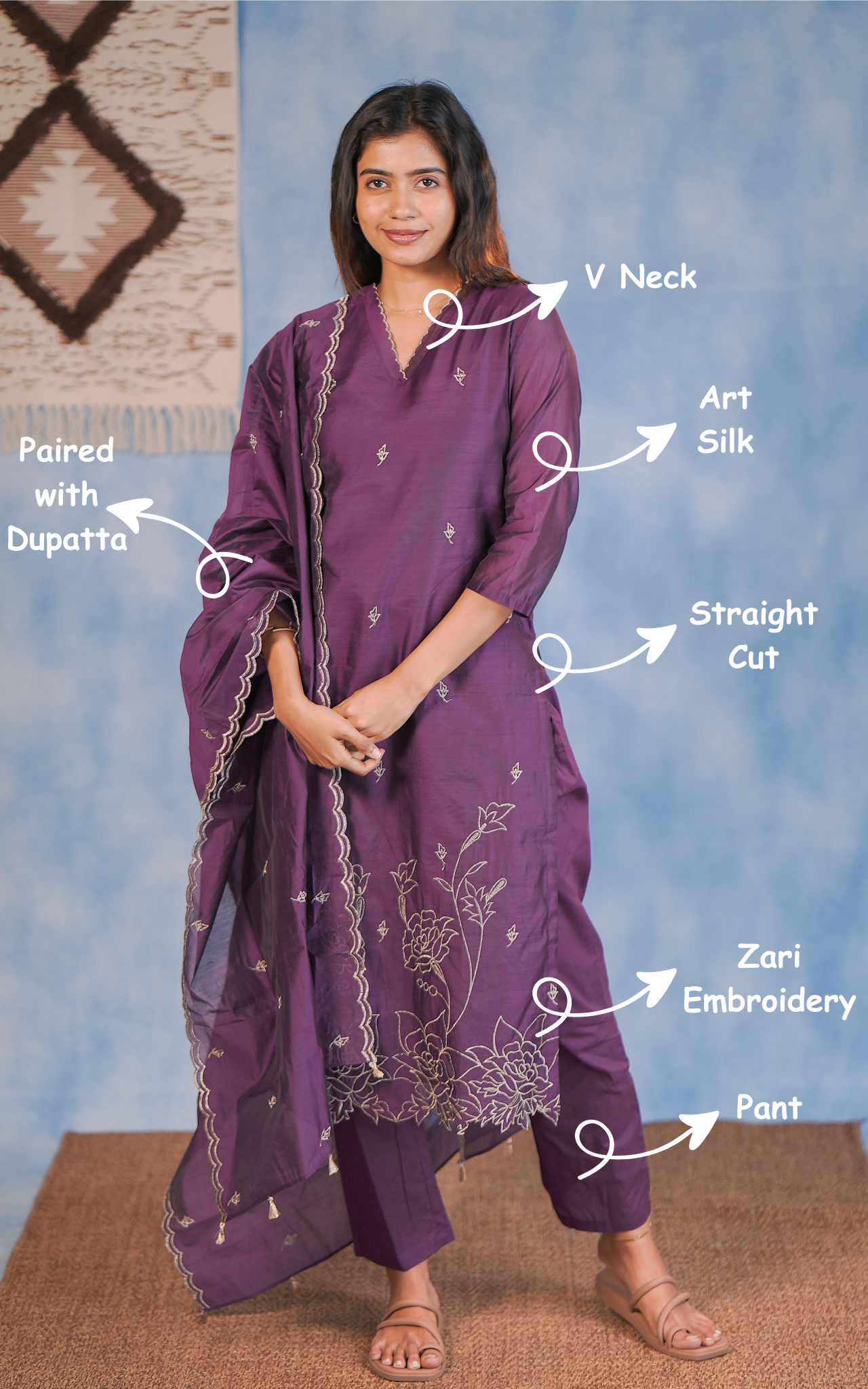 Eshika (Kurti+Pant+Dupatta)