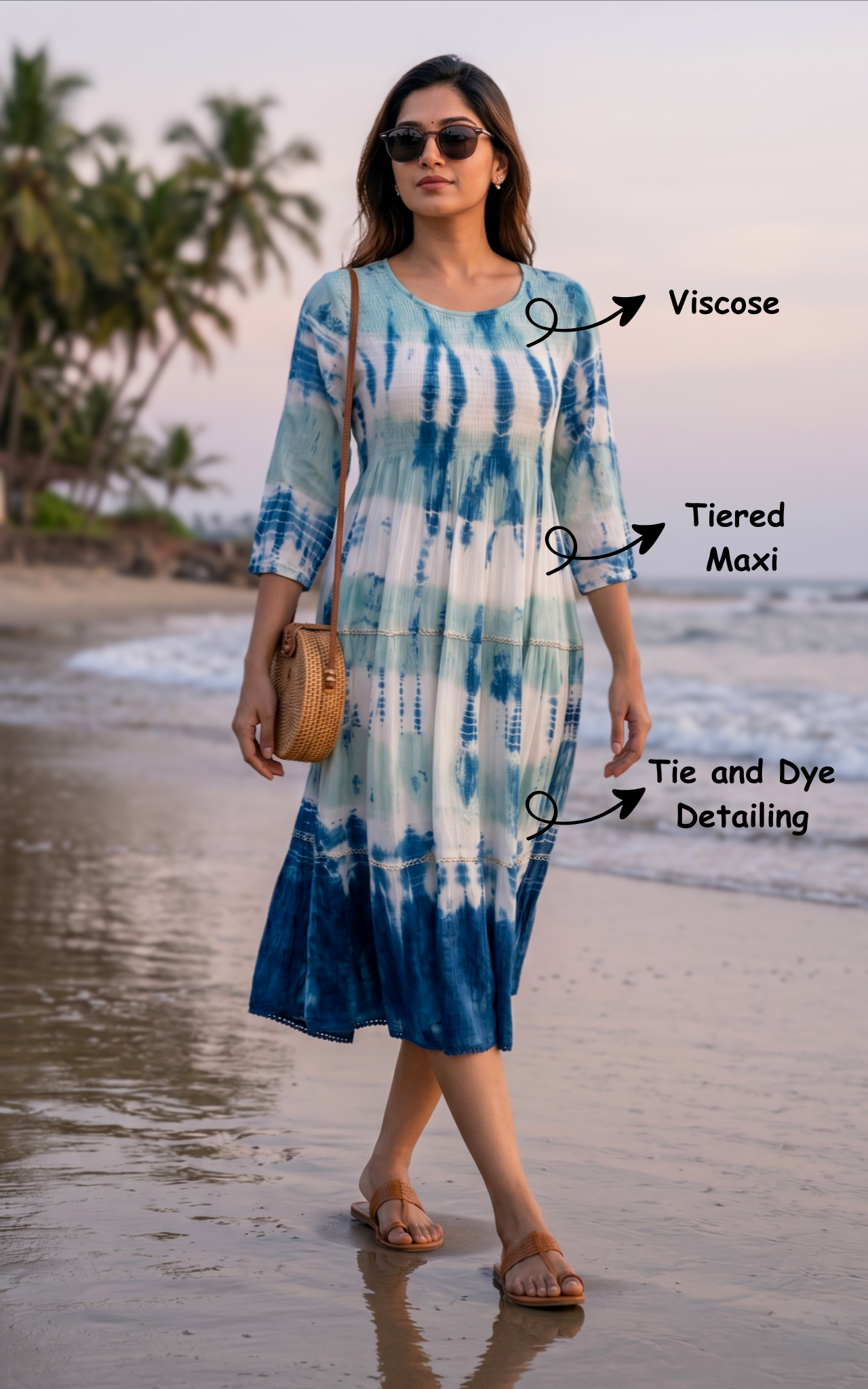 Elegant tiered maxi for women

Lightweight viscose maxi dress