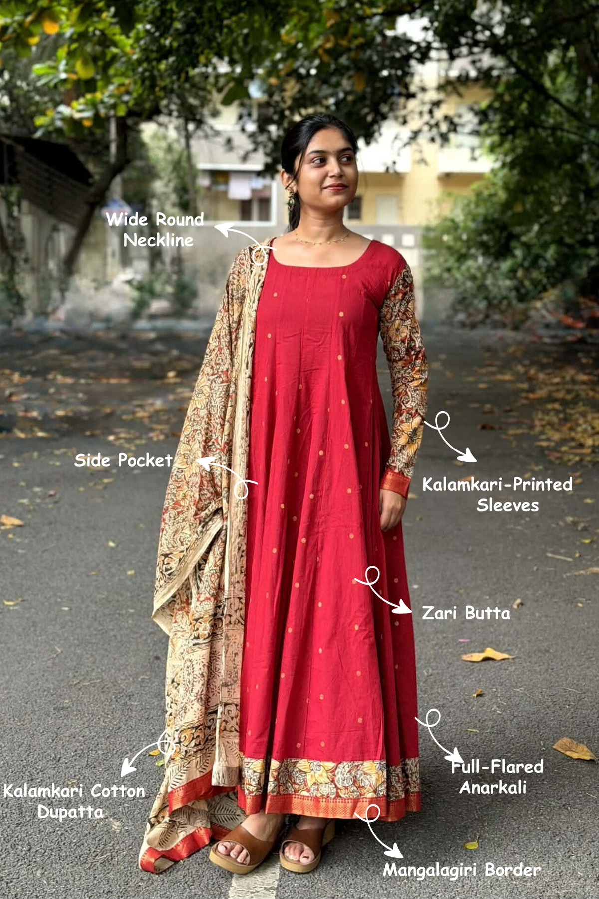 Mayanadhi Red (Kurti+Dupatta)