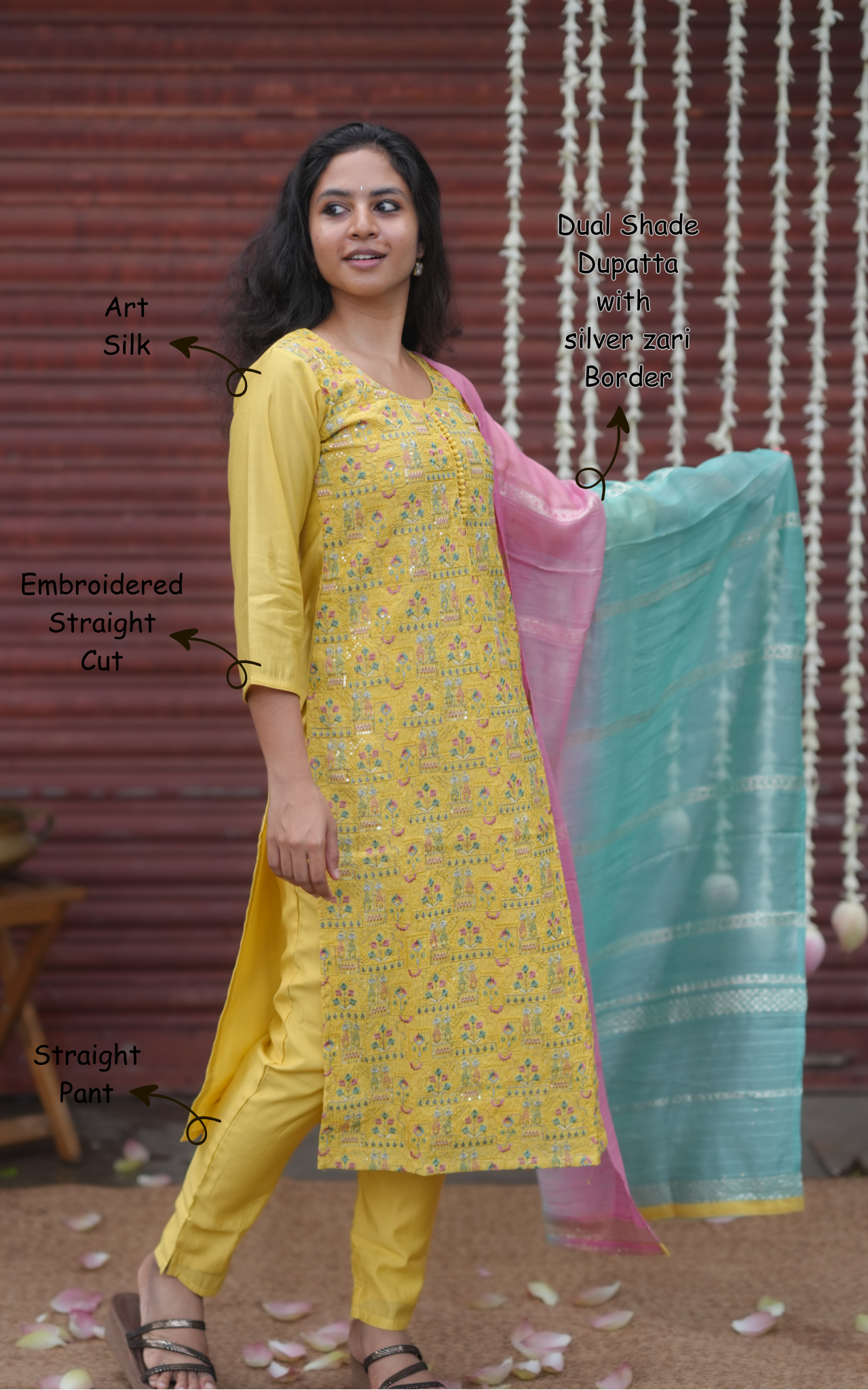 Simple straight kurti with round neck