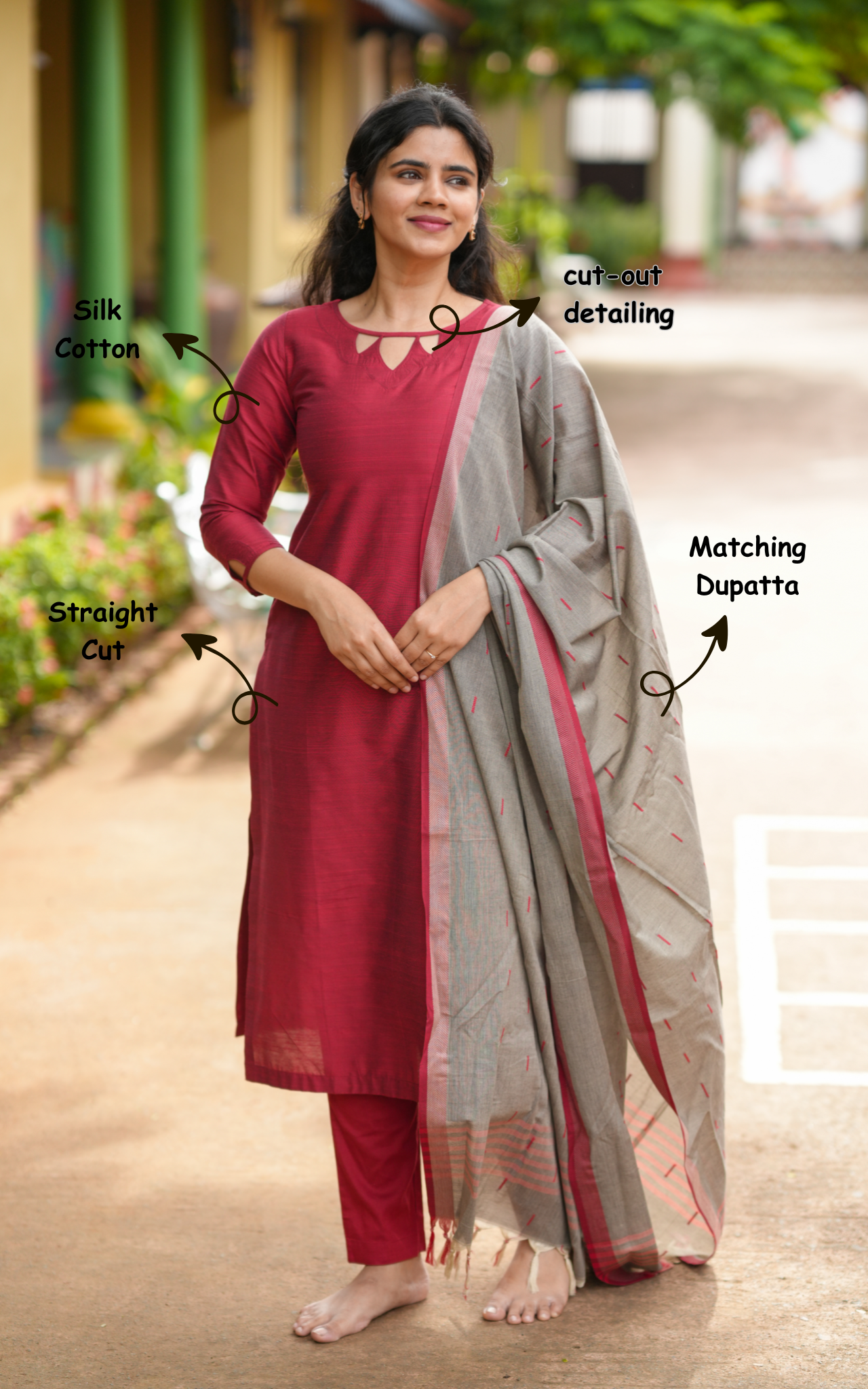 Pavizham B (Kurti+Dupatta)