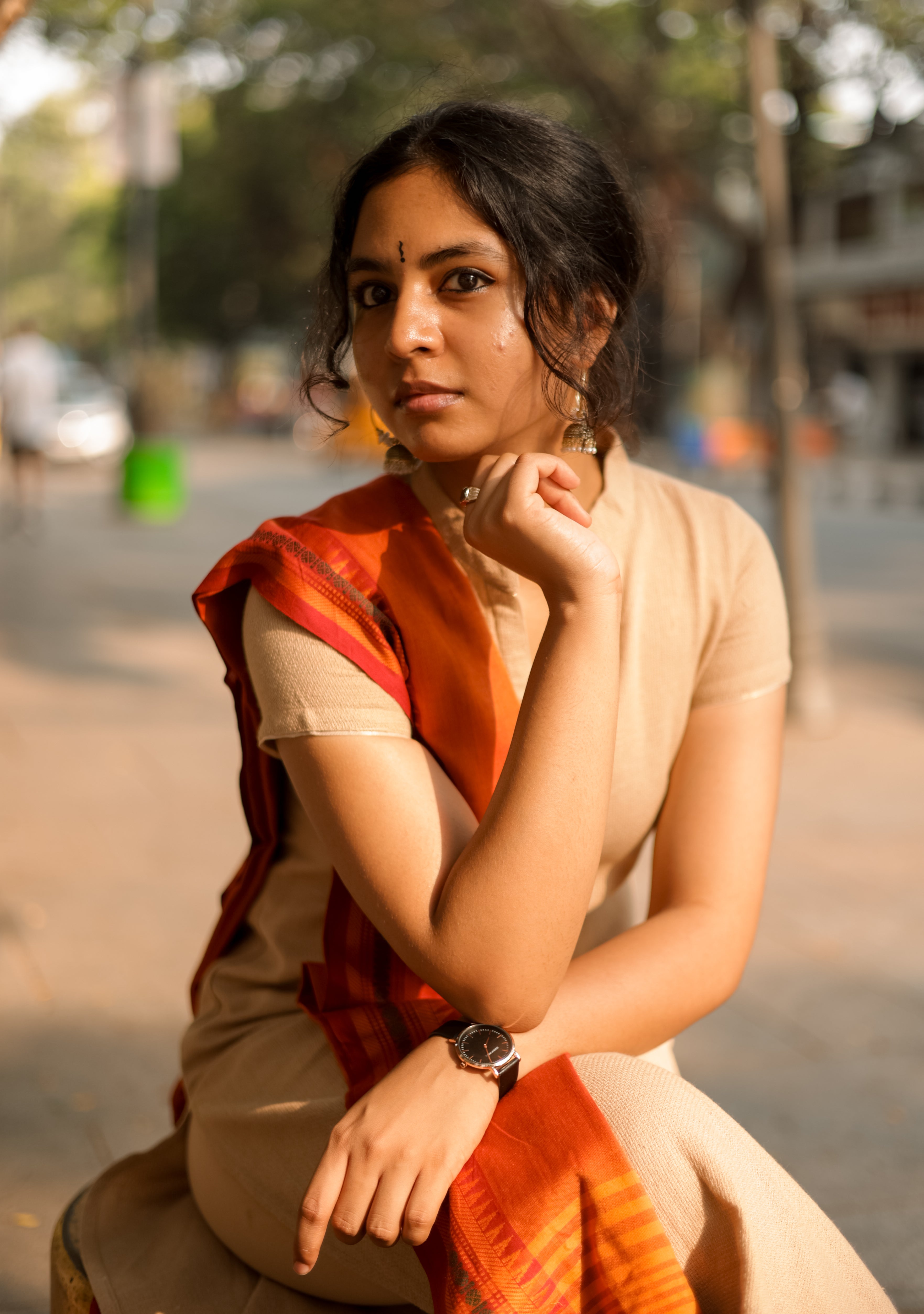 Kaakha Kaakha Jyotika Beige & Orange (Kurti+Dupatta) Delivery Time: 80-90 days