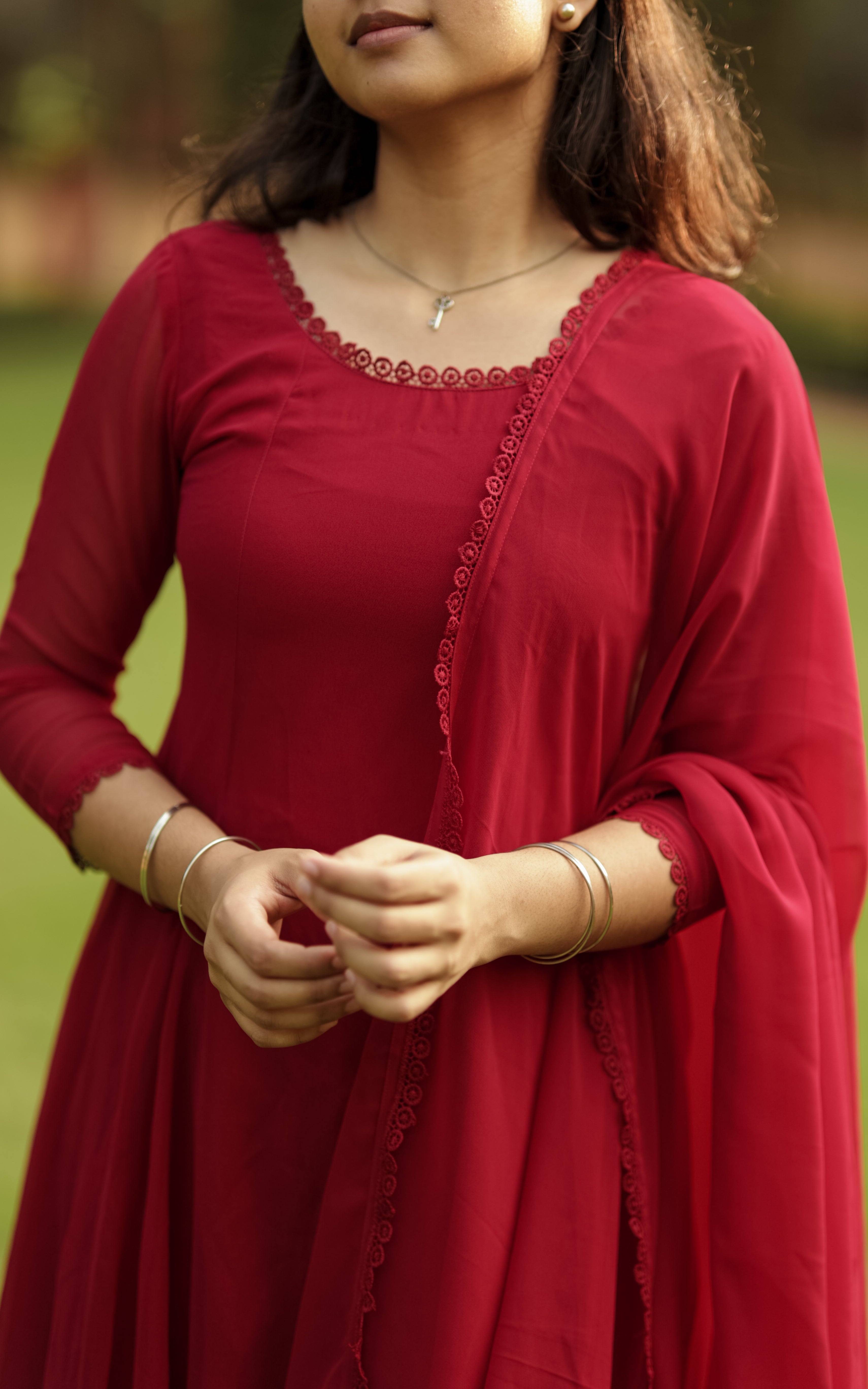 Om Shanti Oshanna Maroon (Kurti+Dupatta) KURTIS instore