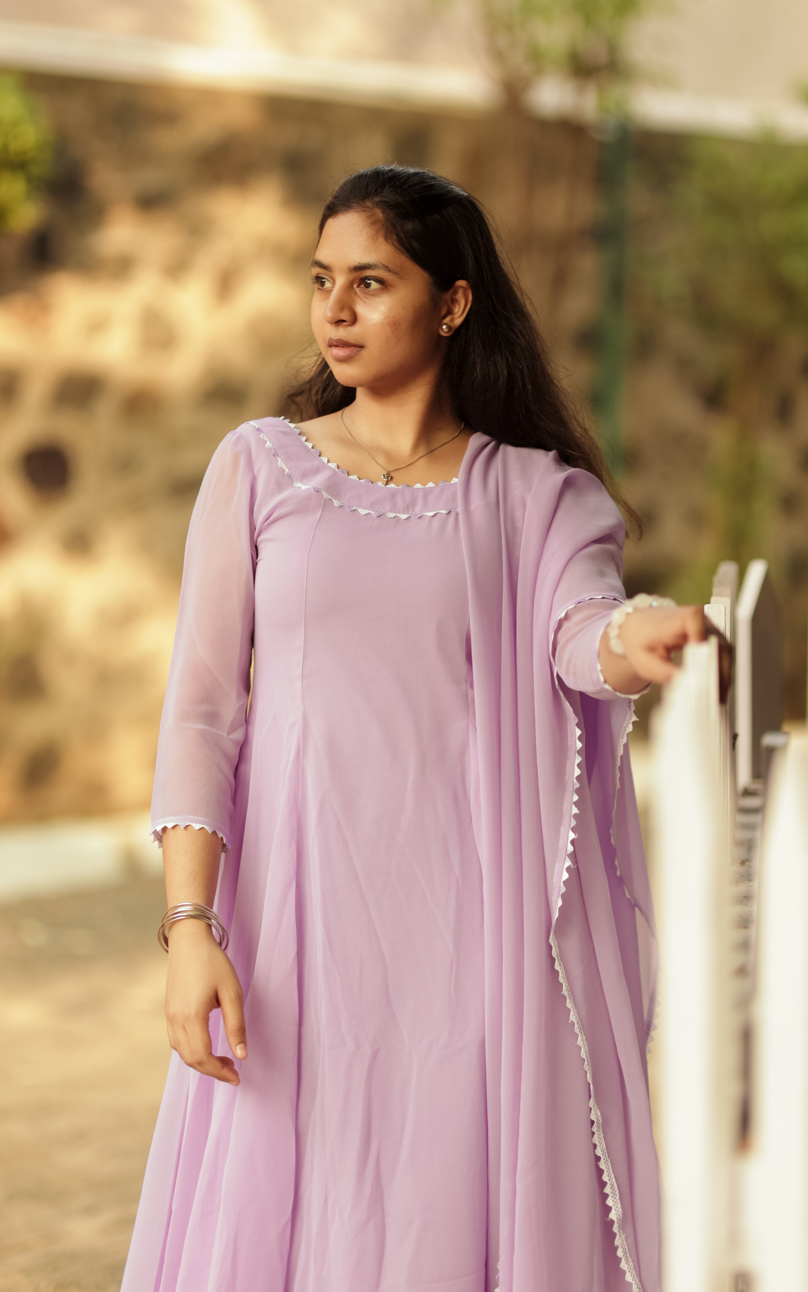 Om Shanti Oshanna Lavendar (Kurti+Dupatta) KURTIS instore