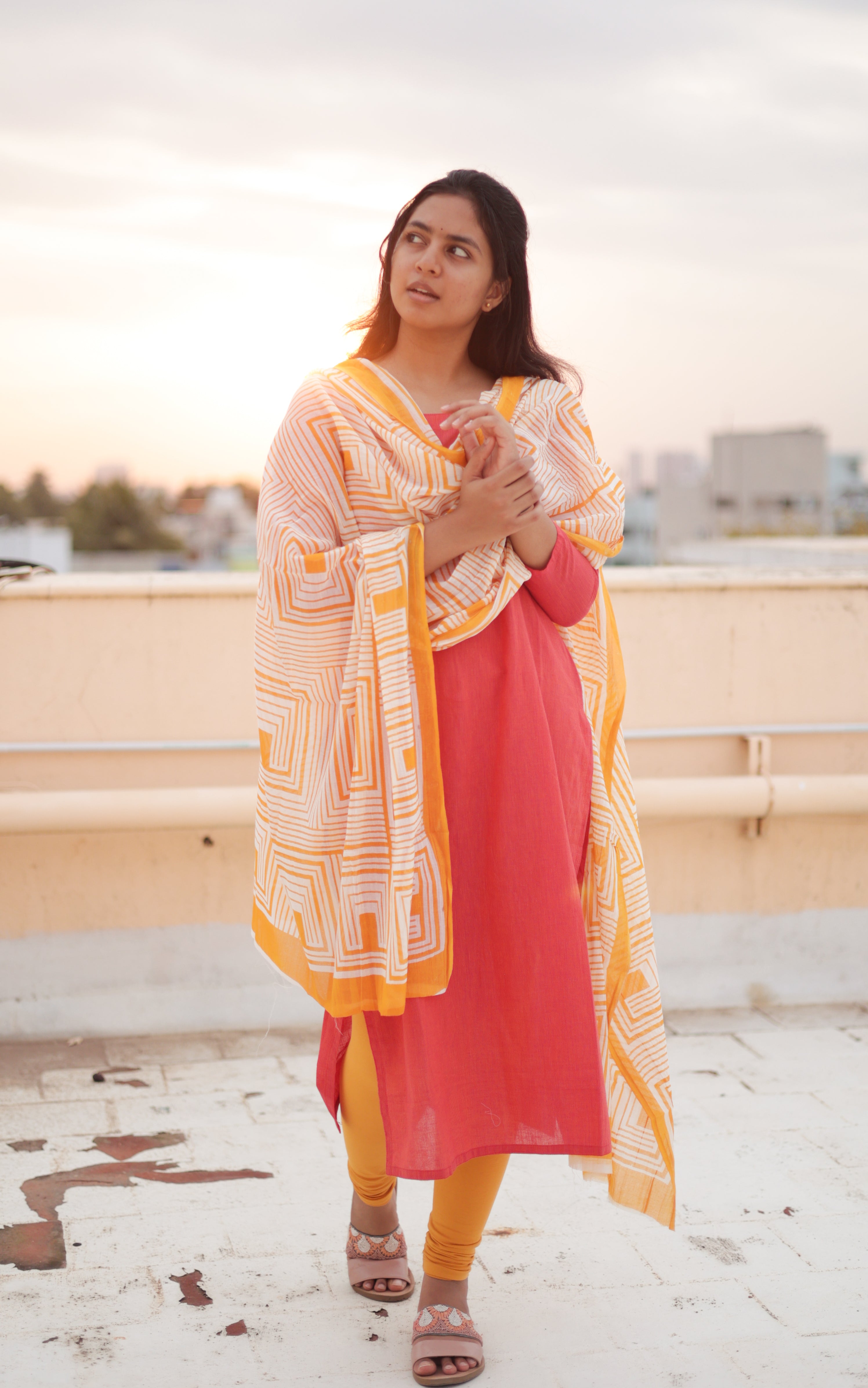 Raja Rani Nazriya Dark Peach (Kurti+Dupatta) KURTIS instore