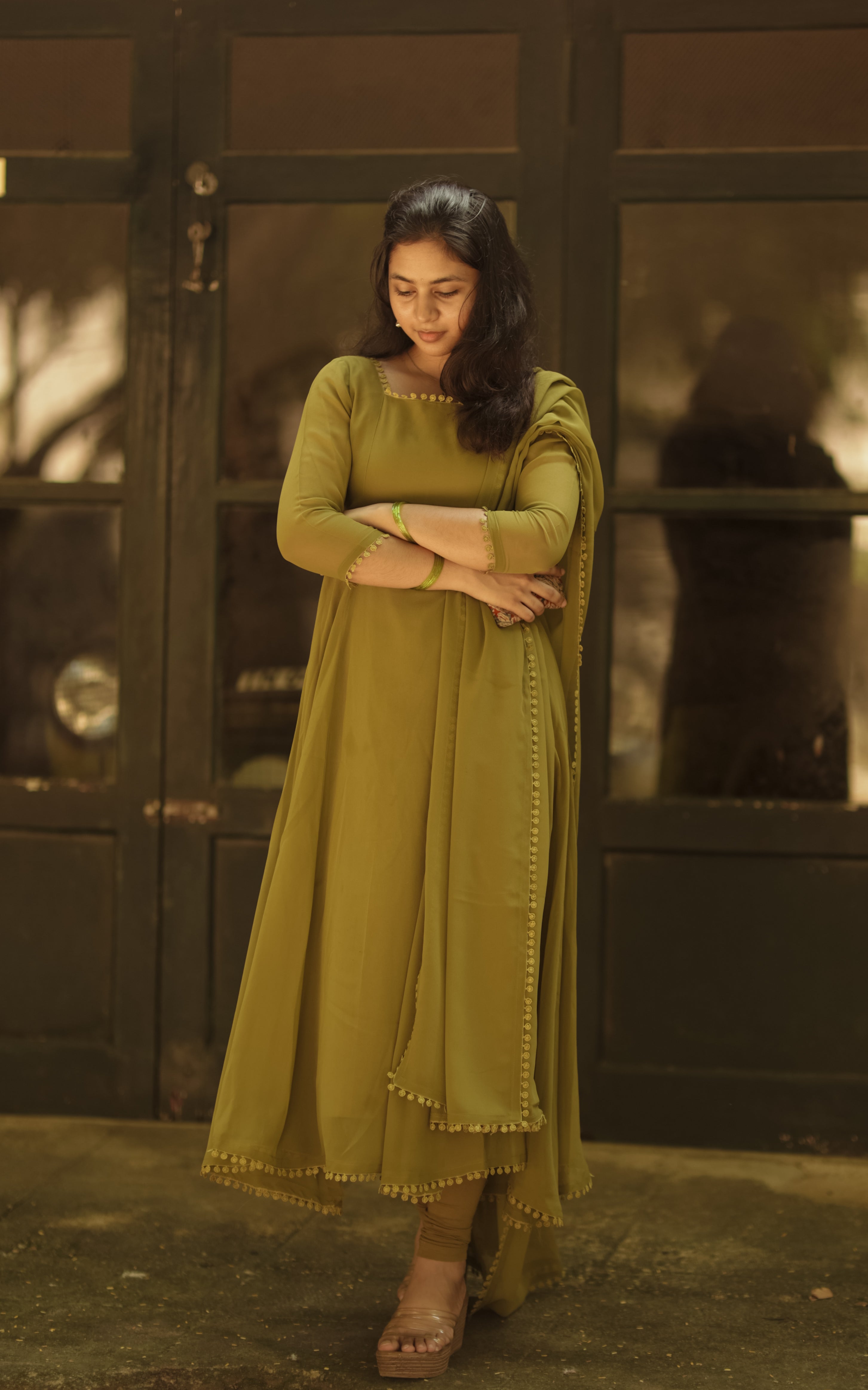 Om Shanti Oshanna Mehendi Green (Kurti+Dupatta) KURTIS instore