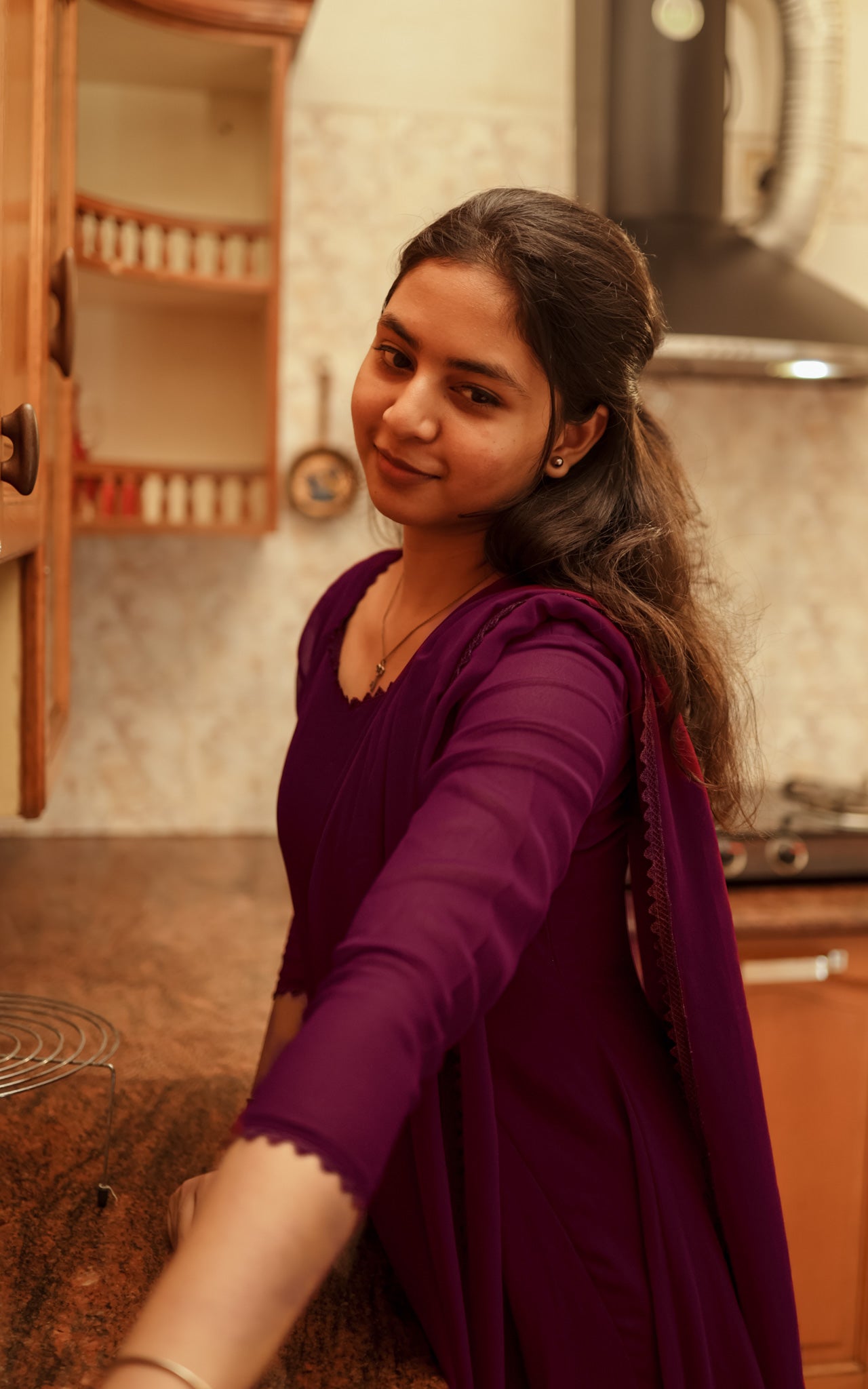 Om Shanti Oshanna Plum (Kurti+Dupatta)