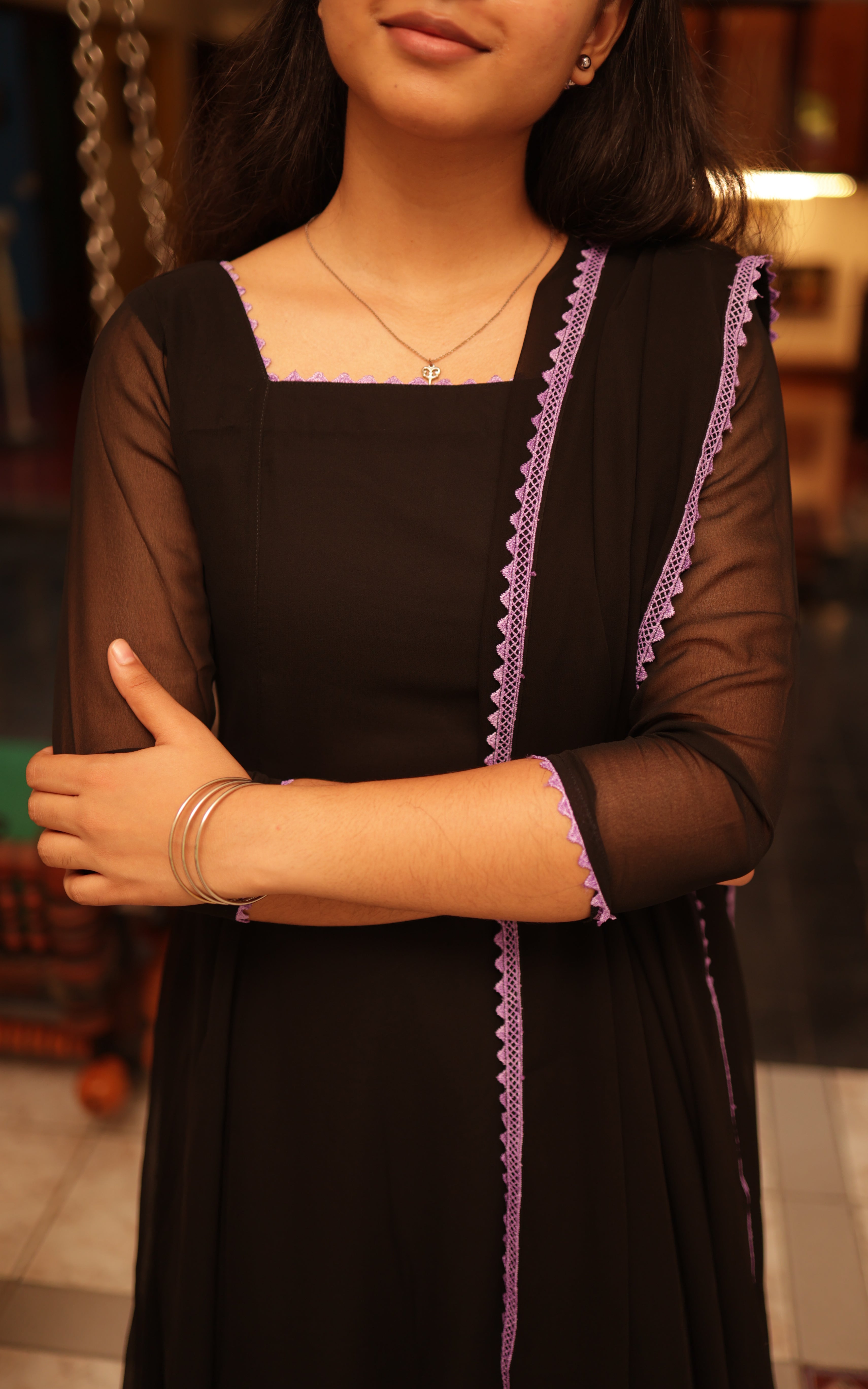 Om Shanti Oshanna Black (Kurti+Dupatta) KURTIS instore